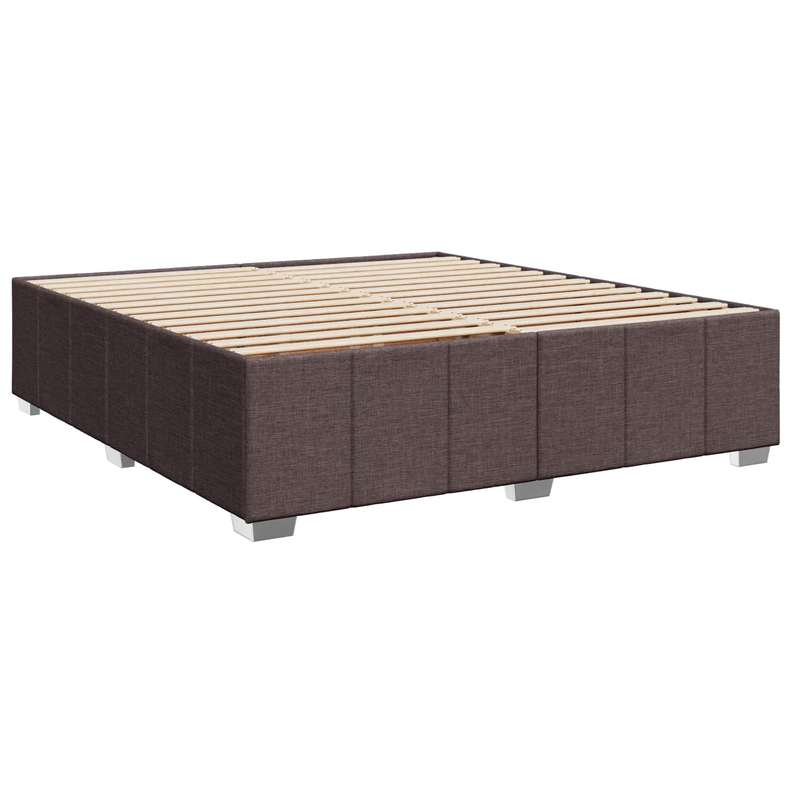 Boxspring krevet s madracem Tamno smeđa 200 x 200 cm Tkanina