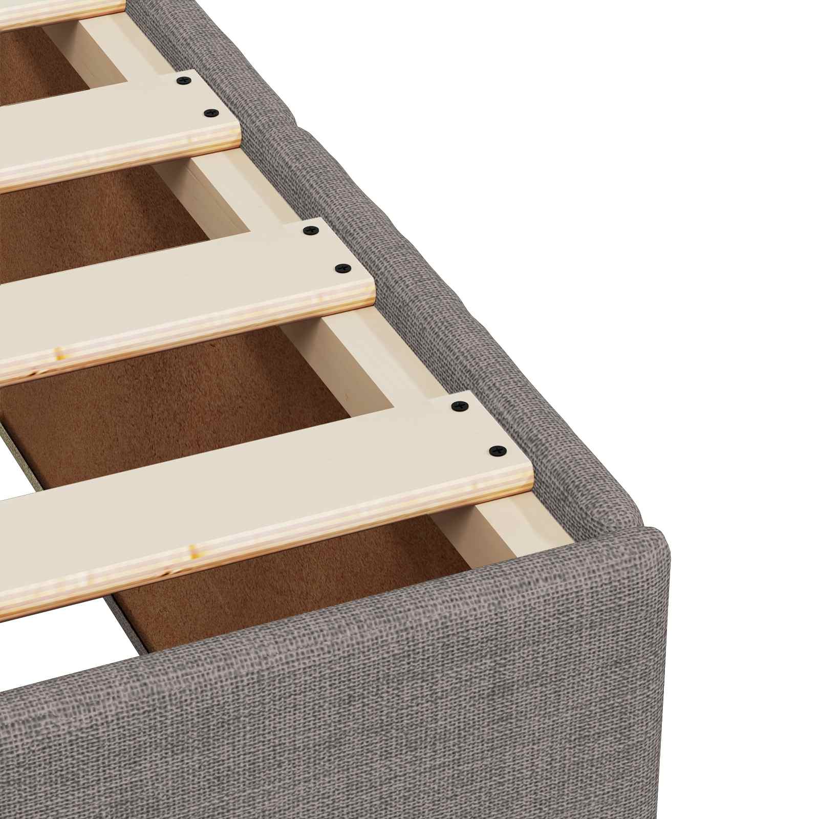 Boxspring krevet s madracem Sivosmeđa 200 x 200 cm Tkanina
