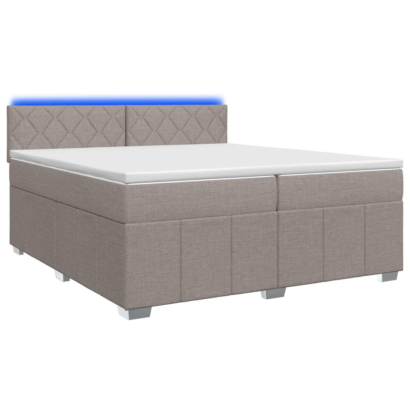 Boxspring krevet s madracem Sivosmeđa 200 x 200 cm Tkanina