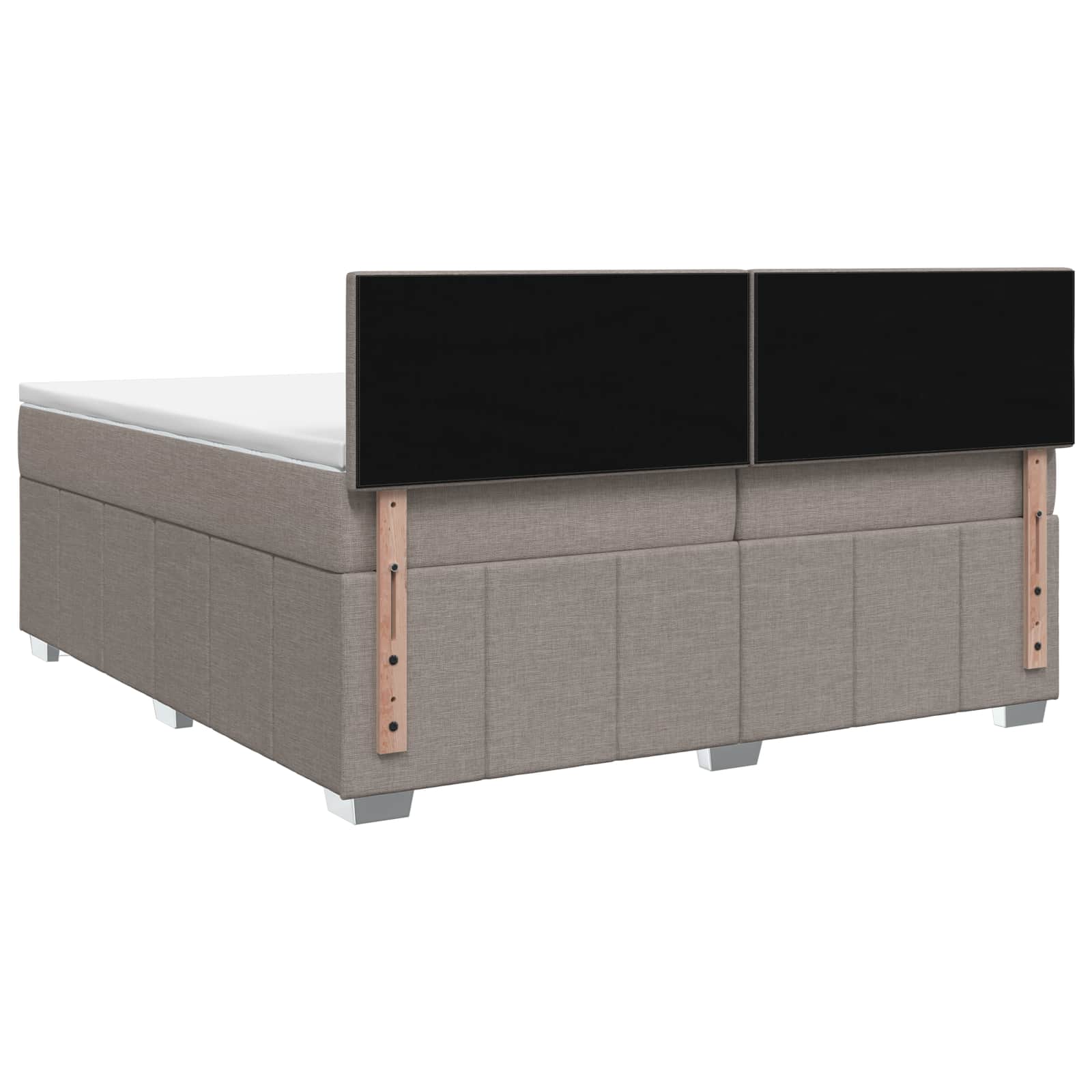 Boxspring krevet s madracem Sivosmeđa 200 x 200 cm Tkanina
