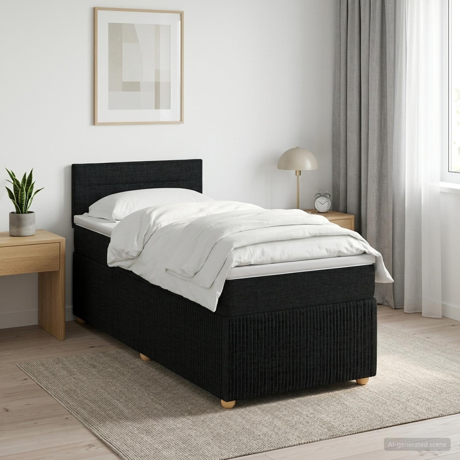 Boxspring krevet s madracem Crna 80 x 200 cm Tkanina
