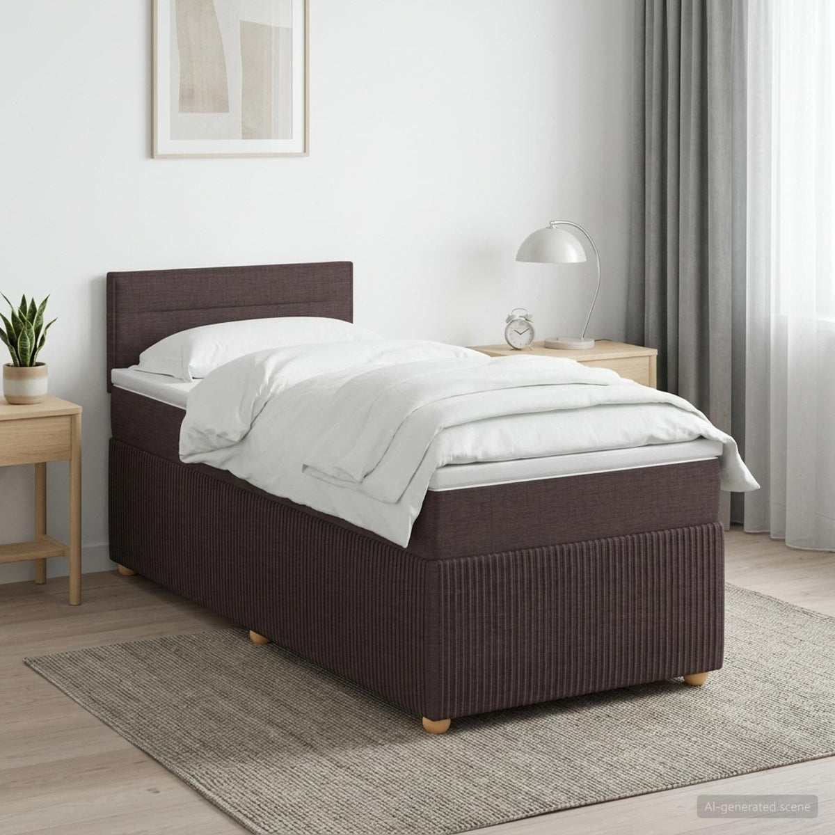 Boxspring krevet s madracem Tamno smeđa 80 x 200 cm Tkanina