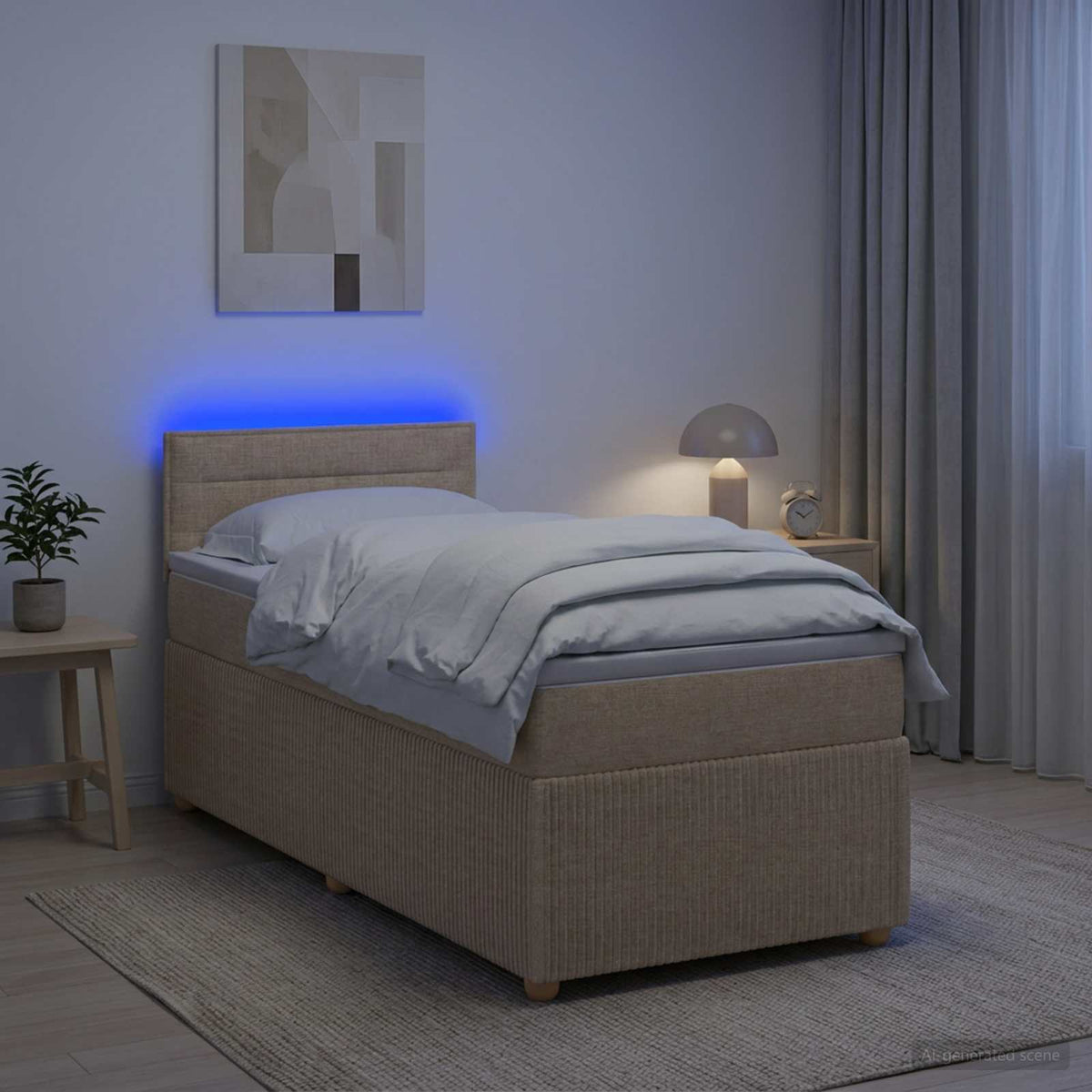 Boxspring krevet s madracem Krem 80 x 200 cm Tkanina