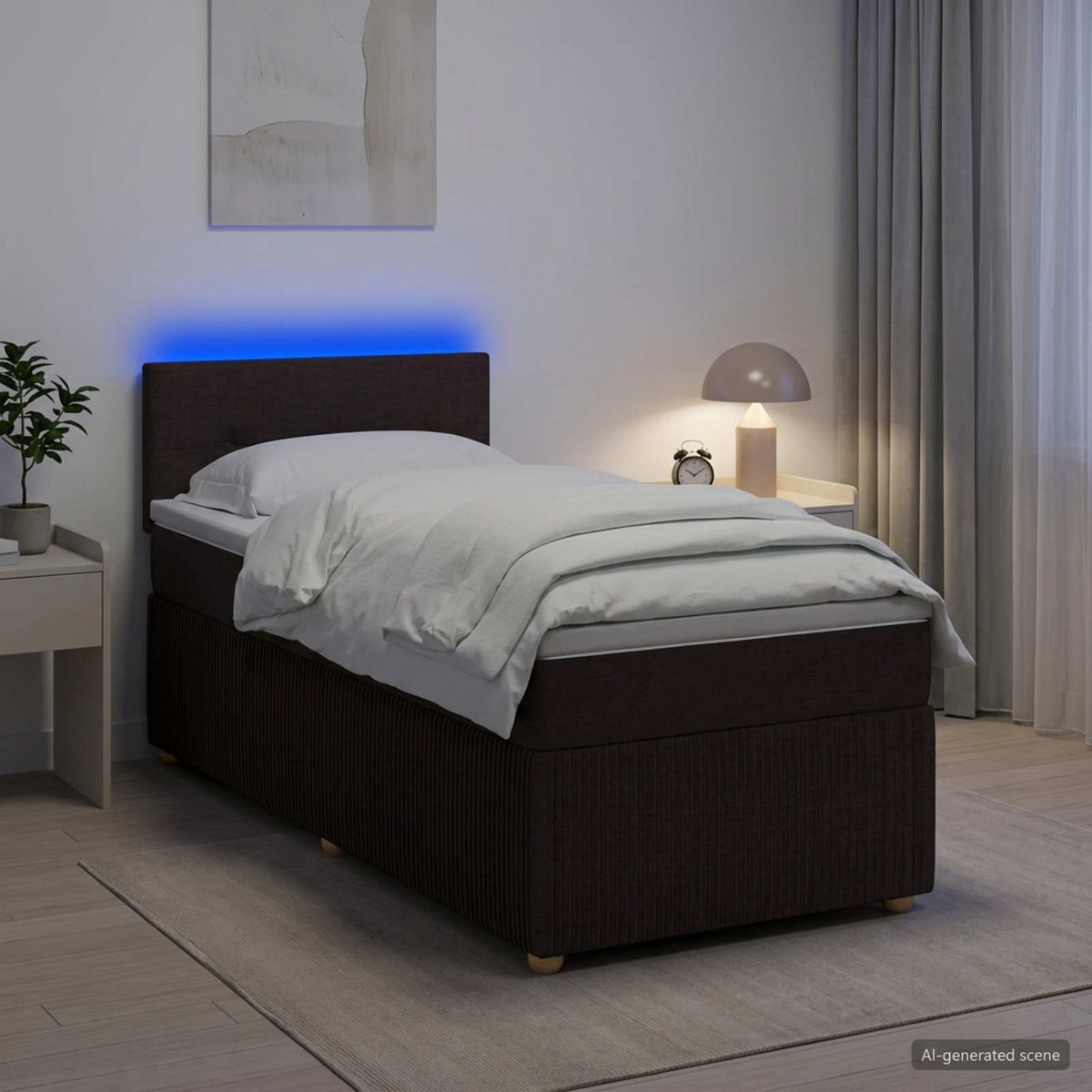 Boxspring krevet s madracem Tamno smeđa 80 x 200 cm Tkanina