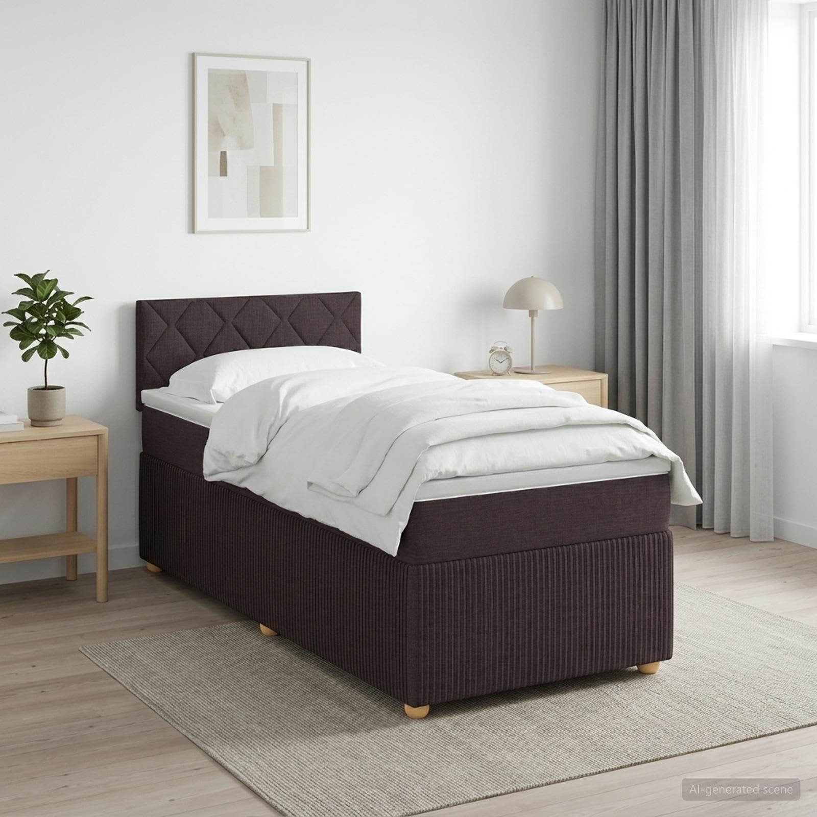 Boxspring krevet s madracem Tamno smeđa 80 x 200 cm Tkanina
