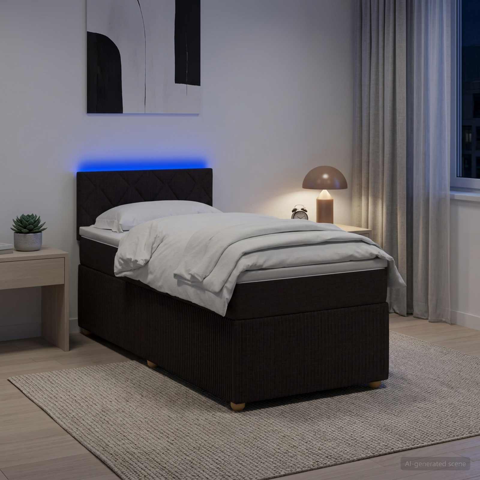 Boxspring krevet s madracem Tamno smeđa 80 x 200 cm Tkanina