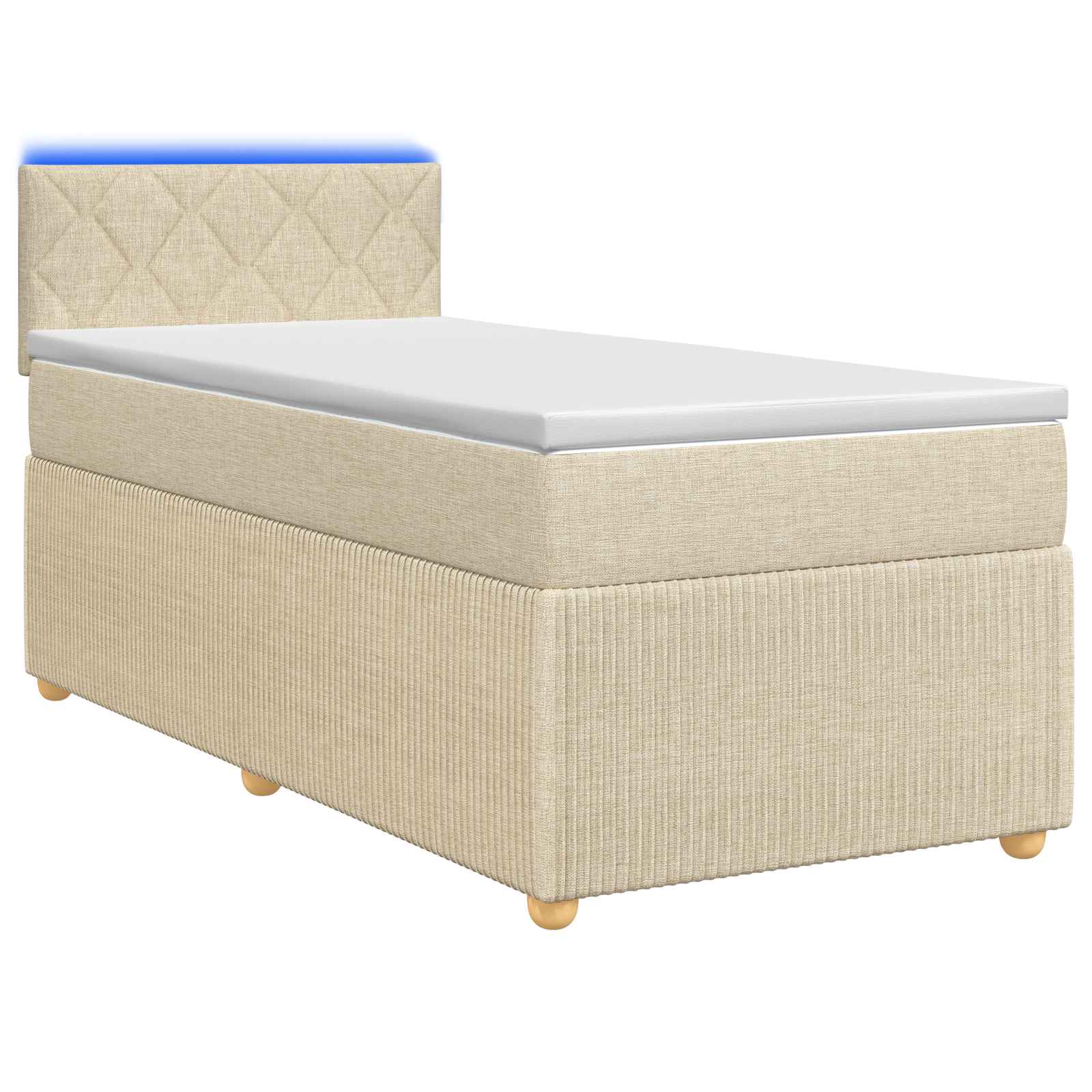Boxspring krevet s madracem Krem 90 x 200 cm Tkanina