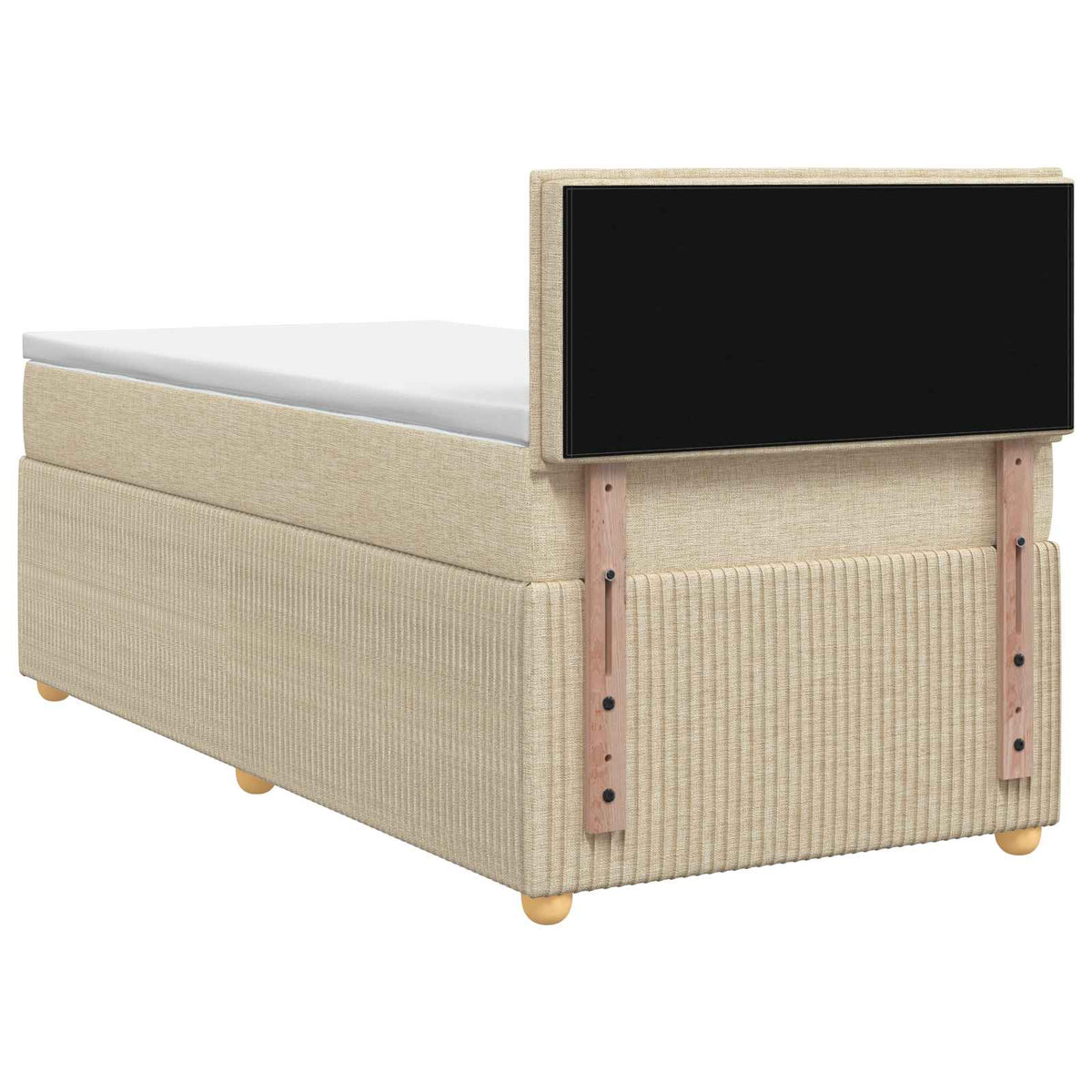 Boxspring krevet s madracem Krem 90 x 200 cm Tkanina
