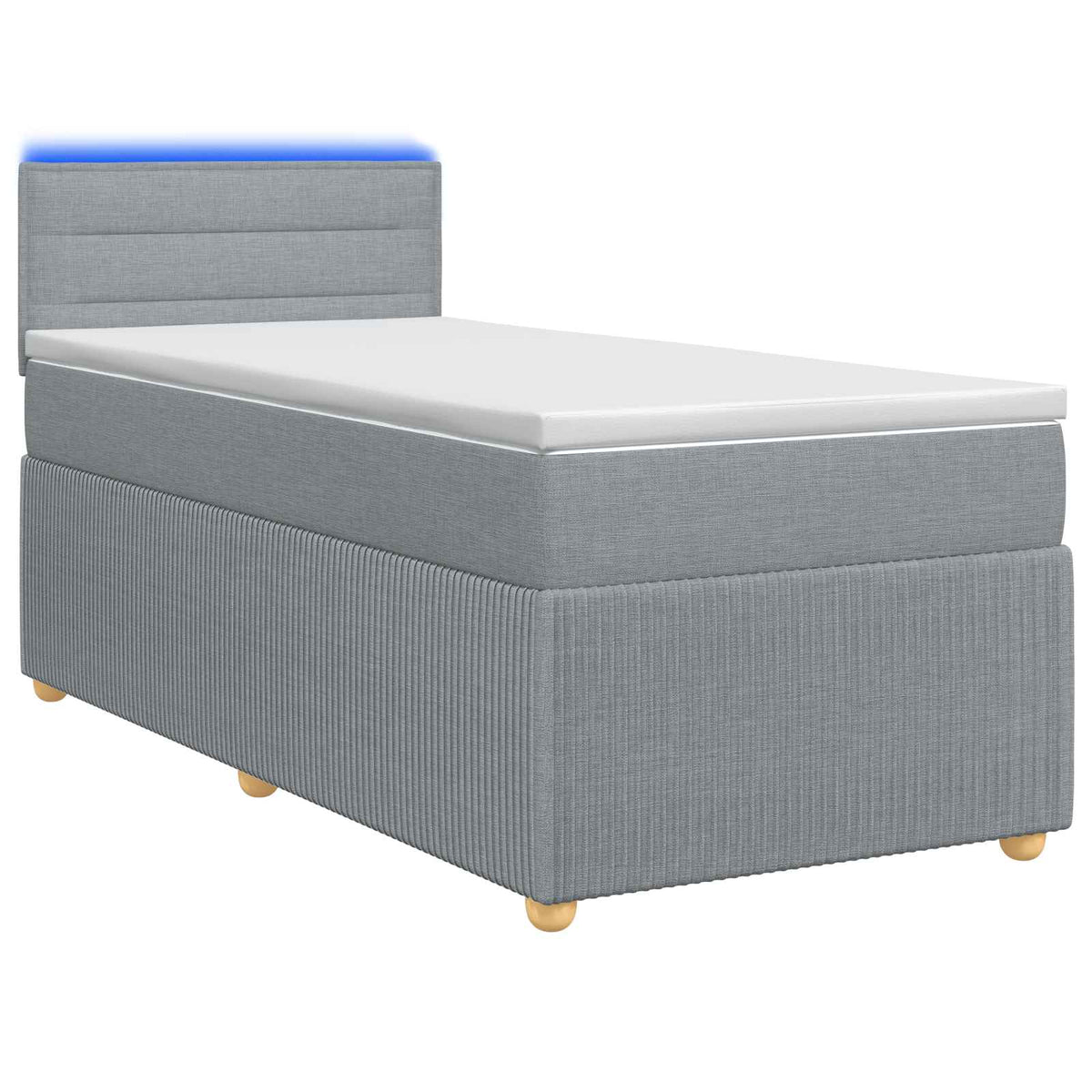 Boxspring krevet s madracem Svjetlosiva 100 x 200 cm Tkanina