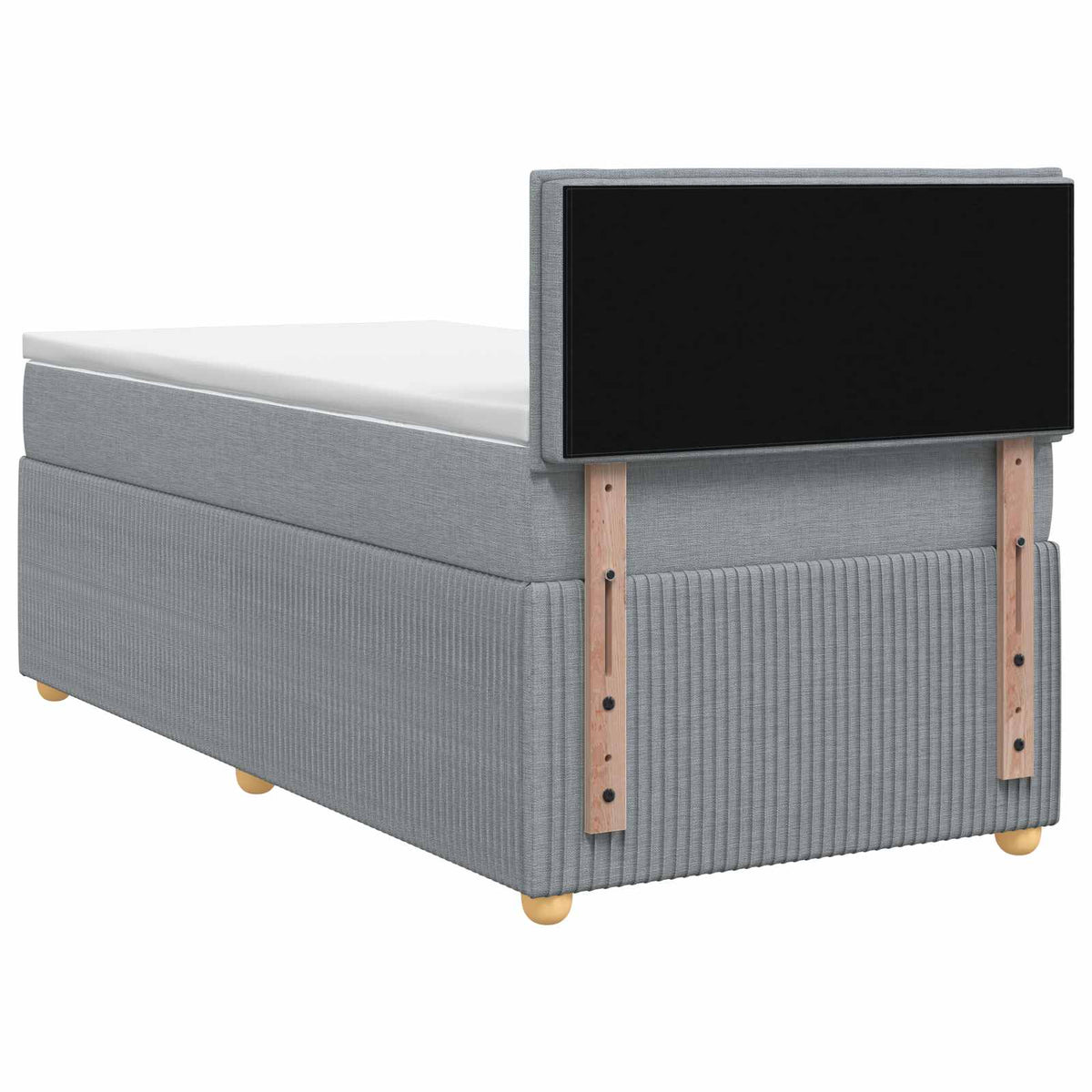 Boxspring krevet s madracem Svjetlosiva 100 x 200 cm Tkanina