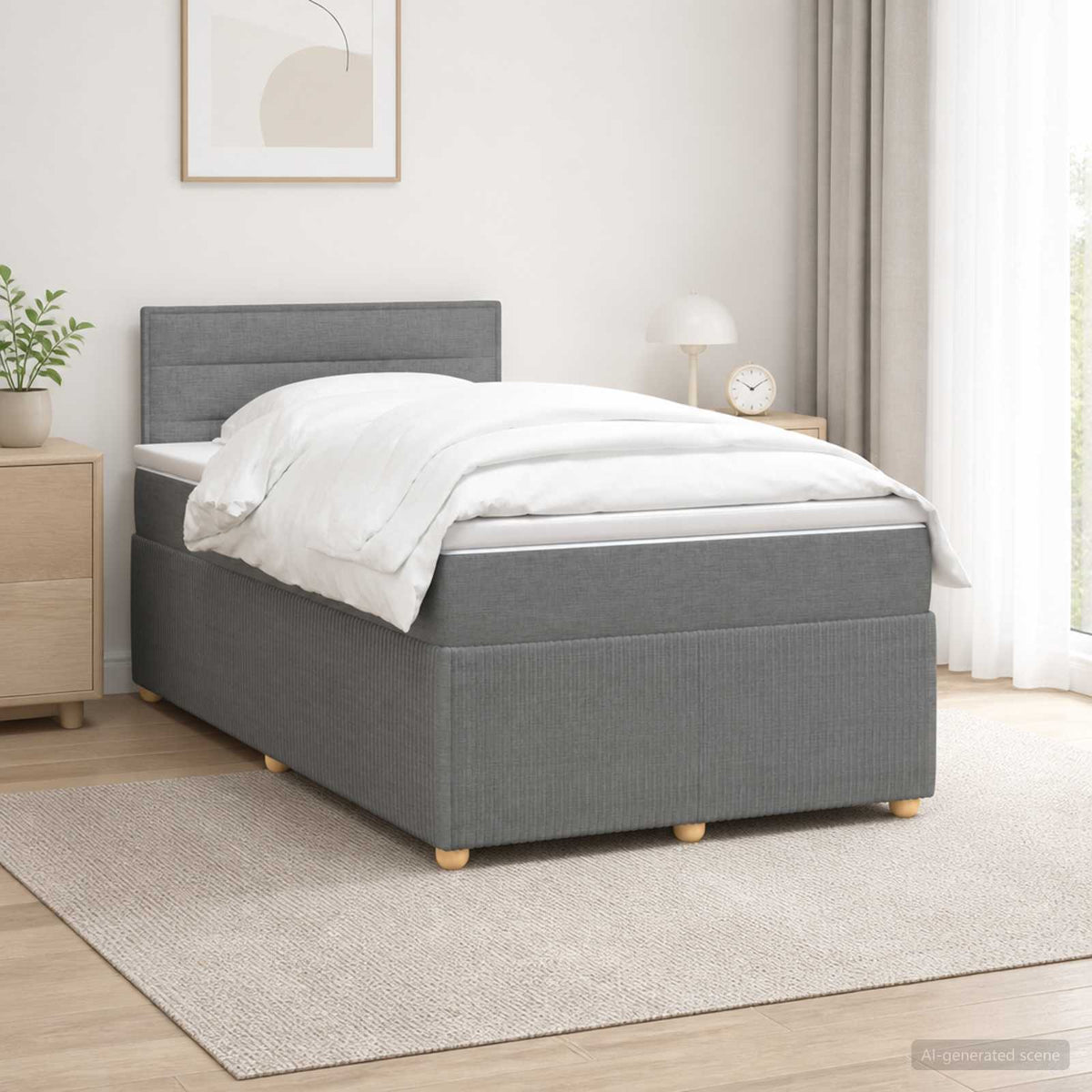 Boxspring krevet s madracem Tamnosiva 120 x 190 cm Tkanina
