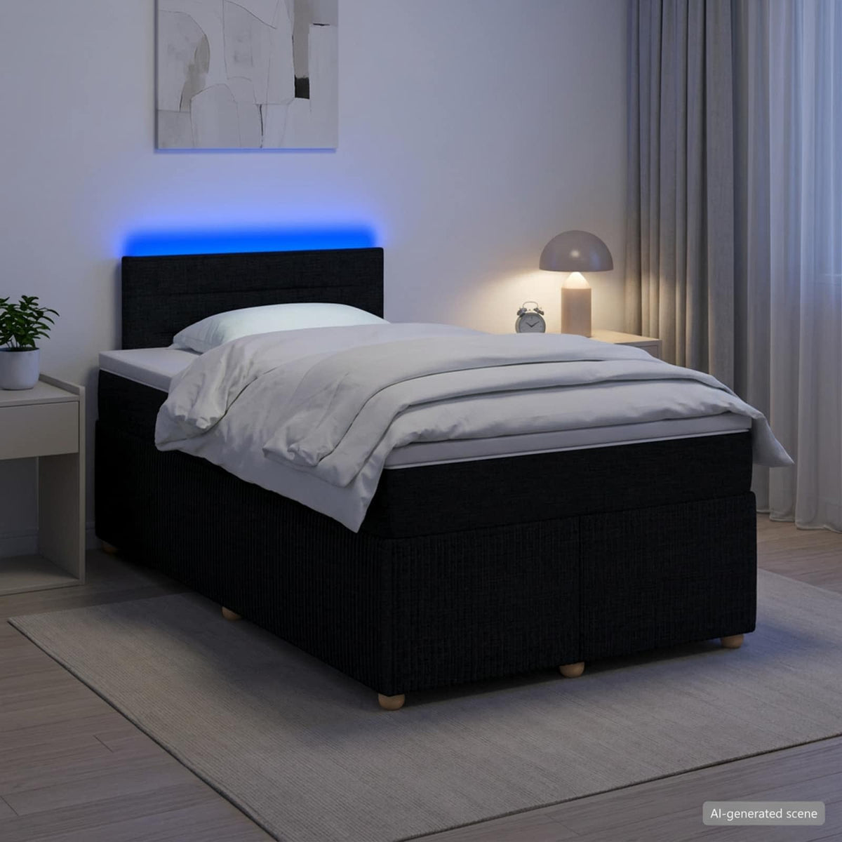 Boxspring krevet s madracem Crna 120 x 190 cm Tkanina