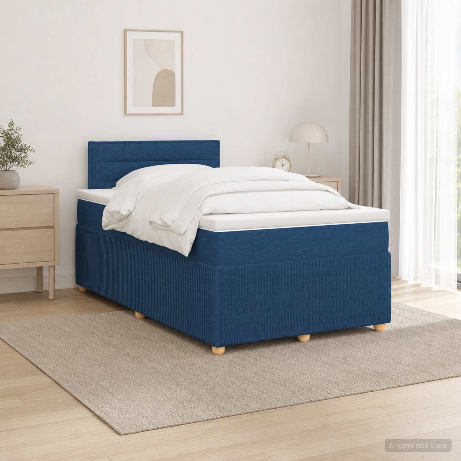 Boxspring krevet s madracem Plava 120 x 200 cm Tkanina