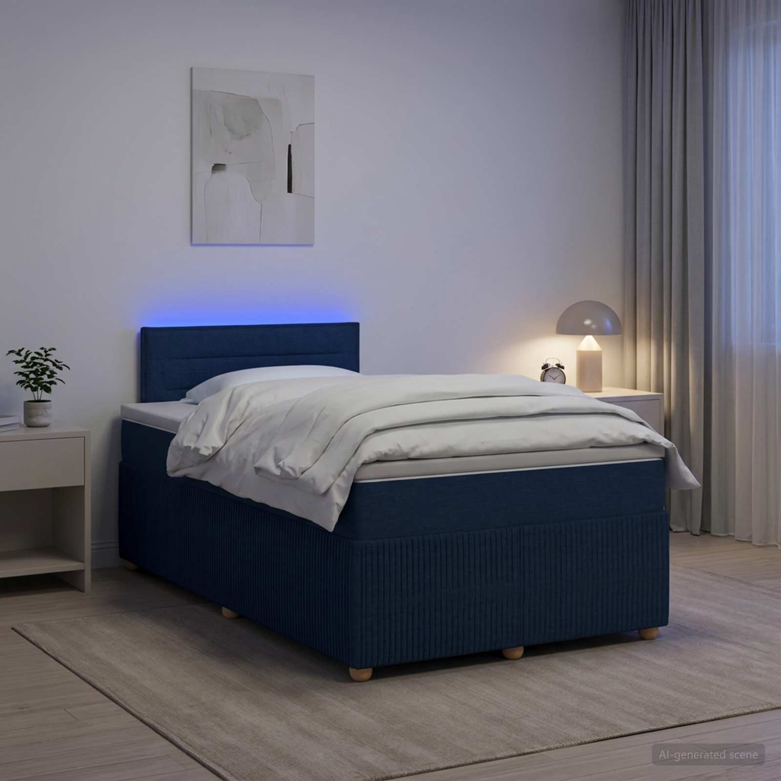 Boxspring krevet s madracem Plava 120 x 190 cm Tkanina
