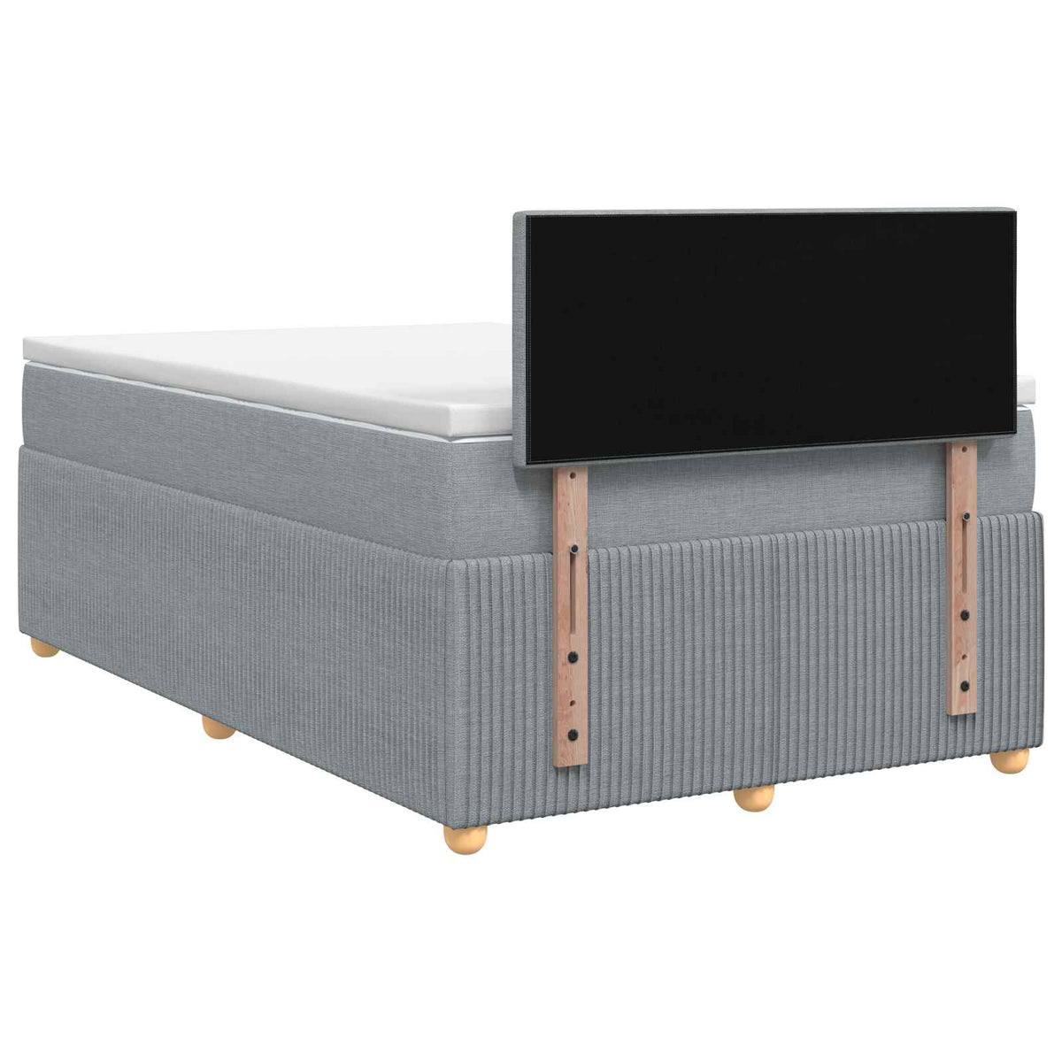 Boxspring krevet s madracem Svjetlosiva 120 x 190 cm Tkanina