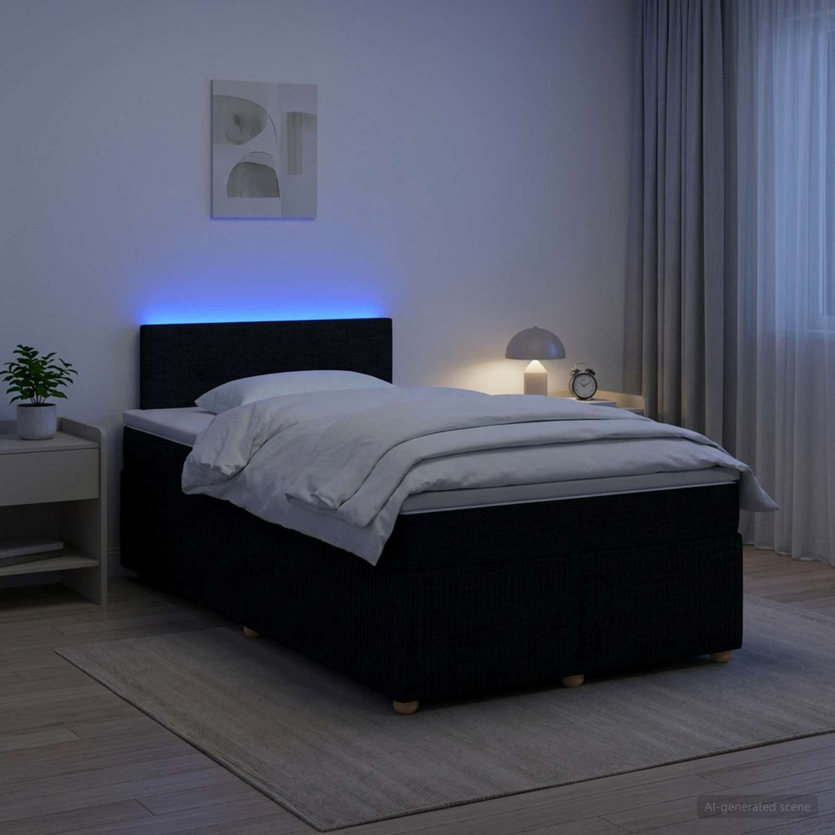 Boxspring krevet s madracem Crna 120 x 200 cm Tkanina