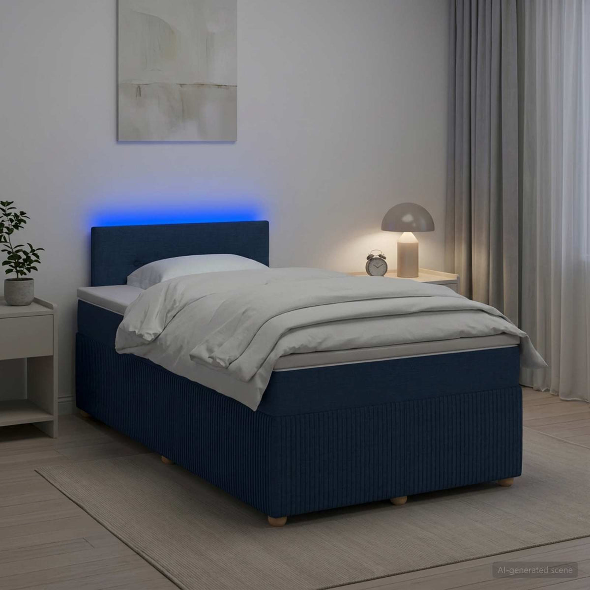Boxspring krevet s madracem Plava 120 x 190 cm Tkanina