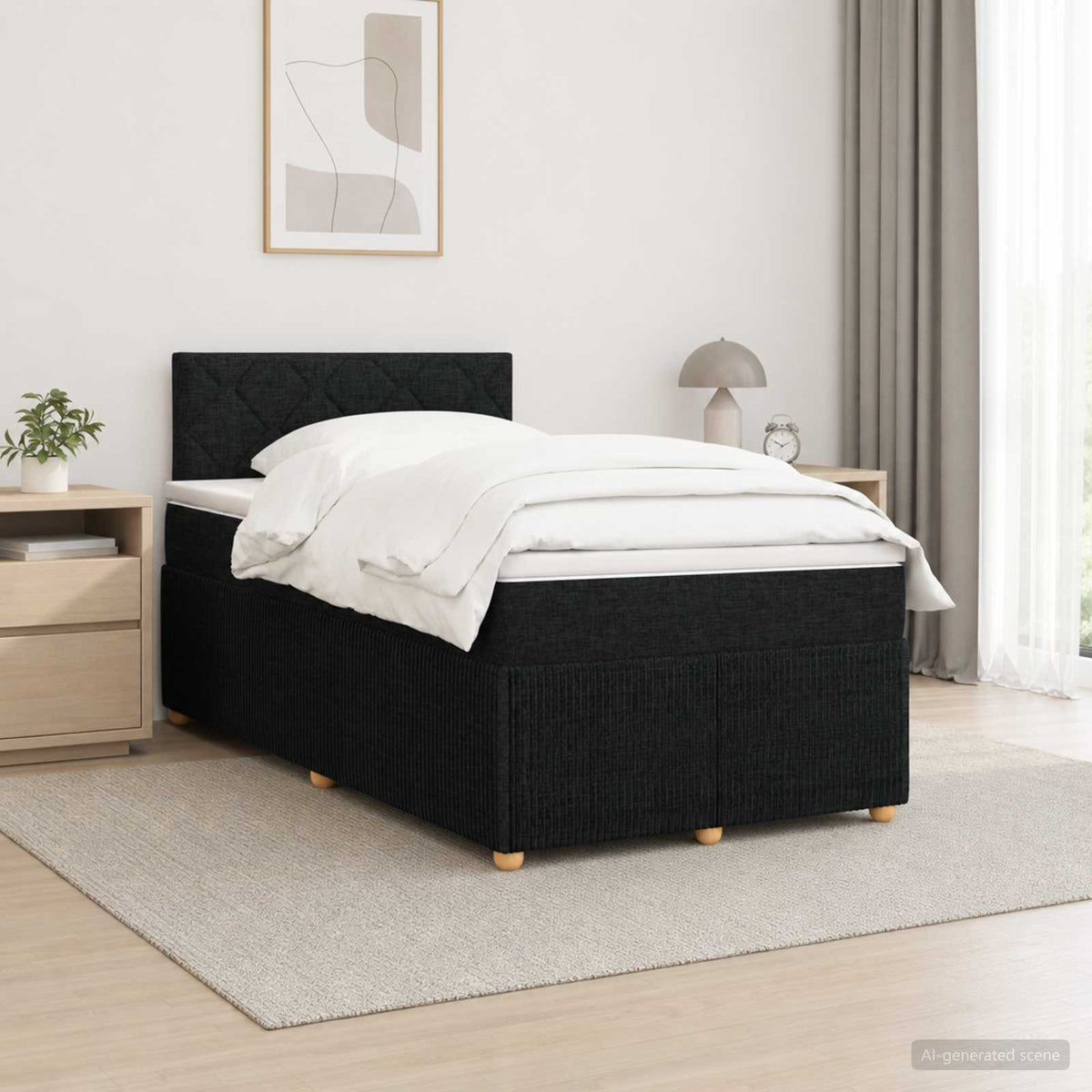 Boxspring krevet s madracem Crna 120 x 200 cm Tkanina