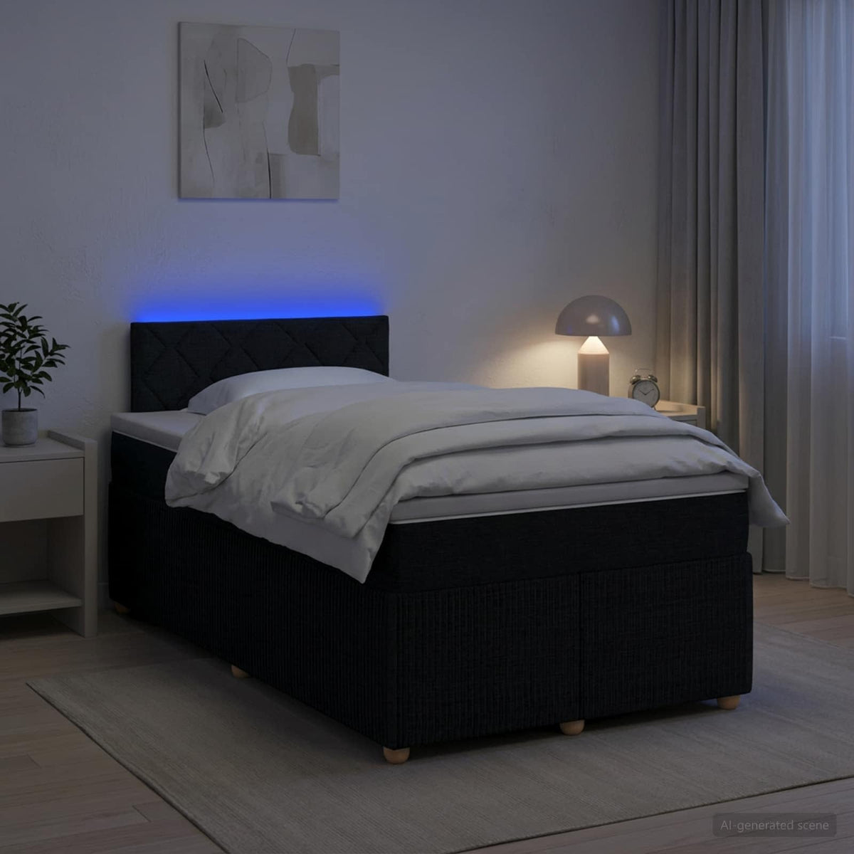 Boxspring krevet s madracem Crna 120 x 200 cm Tkanina