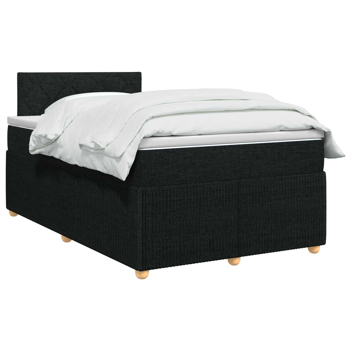 Boxspring krevet s madracem Crna 120 x 190 cm Tkanina