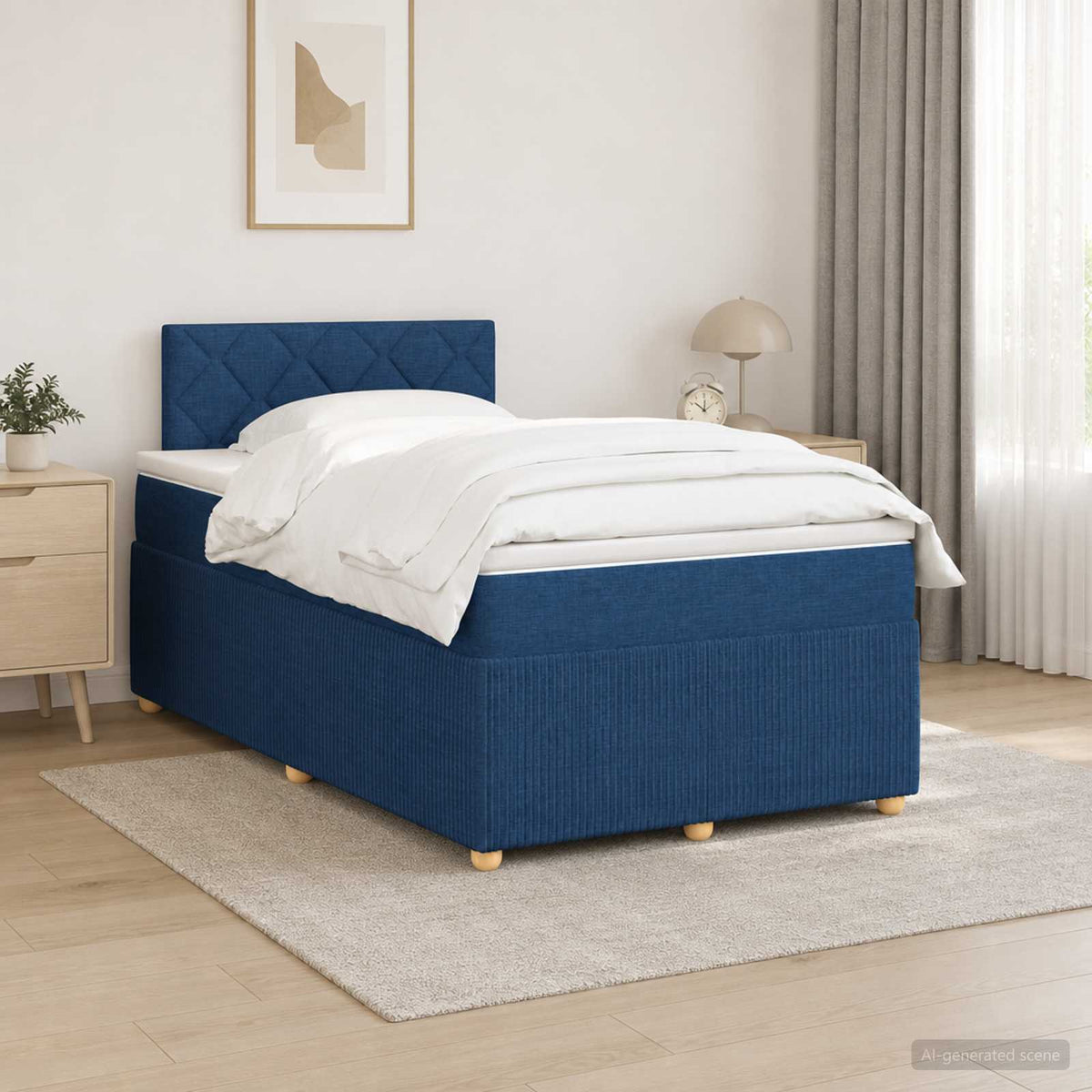 Boxspring krevet s madracem Plava 120 x 190 cm Tkanina