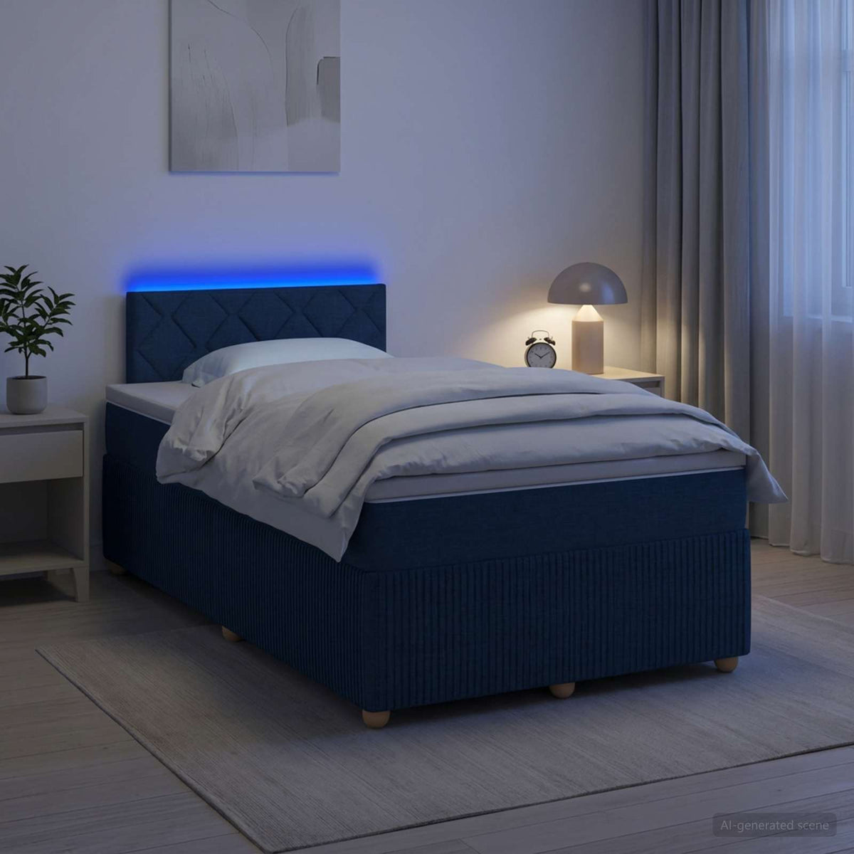 Boxspring krevet s madracem Plava 120 x 190 cm Tkanina