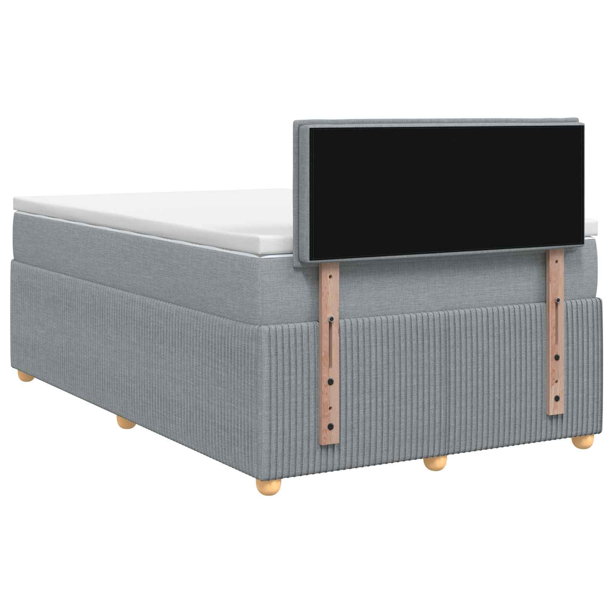 Boxspring krevet s madracem Svjetlosiva 120 x 200 cm Tkanina