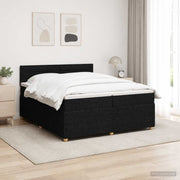 Boxspring krevet s madracem Crna 200 x 200 cm Tkanina