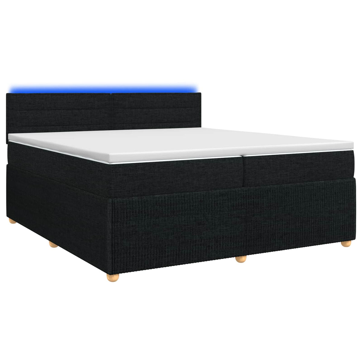 Boxspring krevet s madracem Crna 200 x 200 cm Tkanina