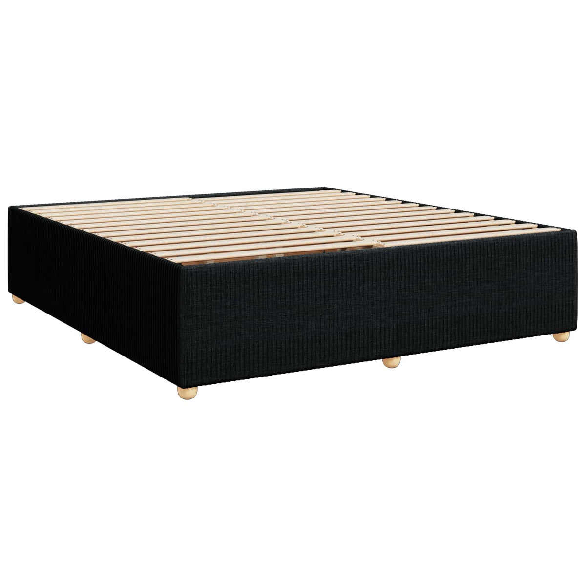 Boxspring krevet s madracem Crna 200 x 200 cm Tkanina