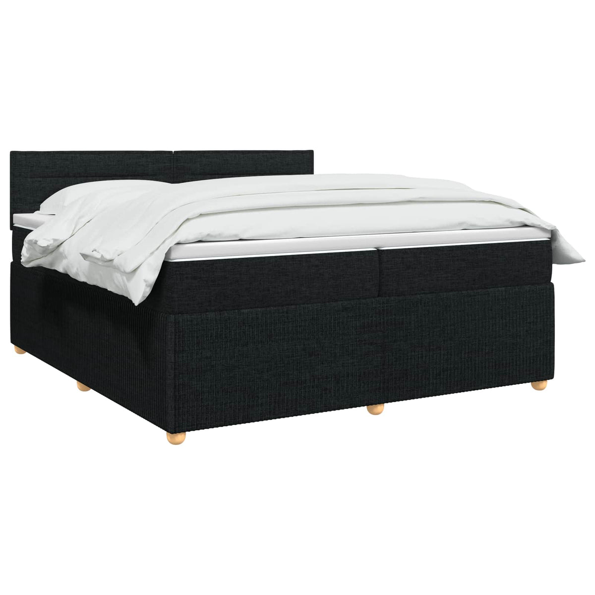 Boxspring krevet s madracem Crna 200 x 200 cm Tkanina