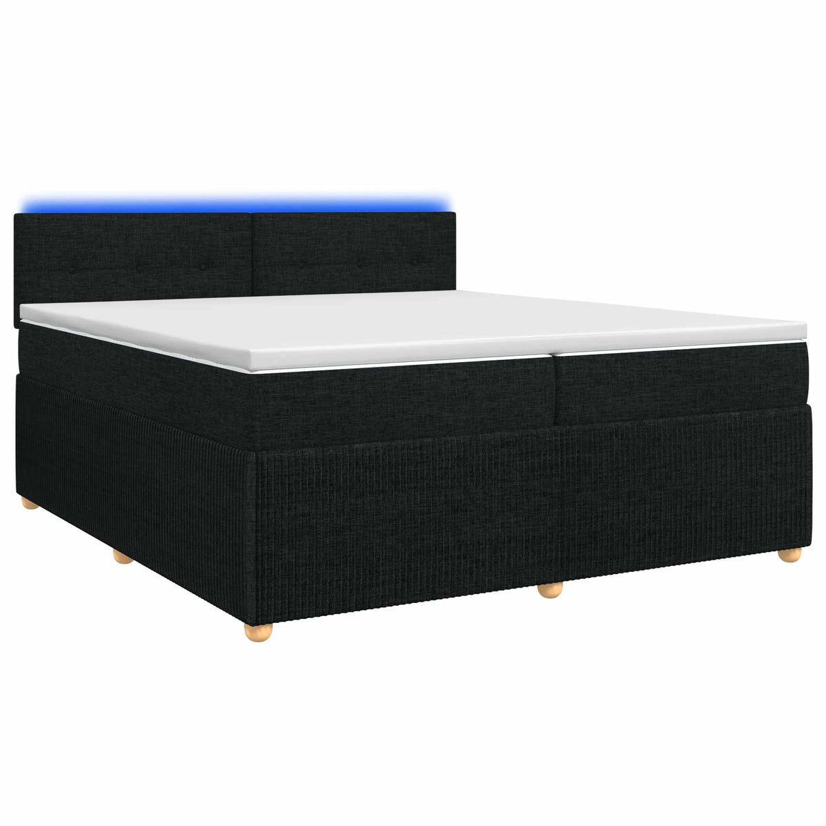 Boxspring krevet s madracem Crna 200 x 200 cm Tkanina