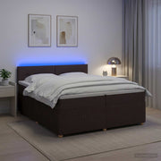 Boxspring krevet s madracem Tamno smeđa 200 x 200 cm Tkanina