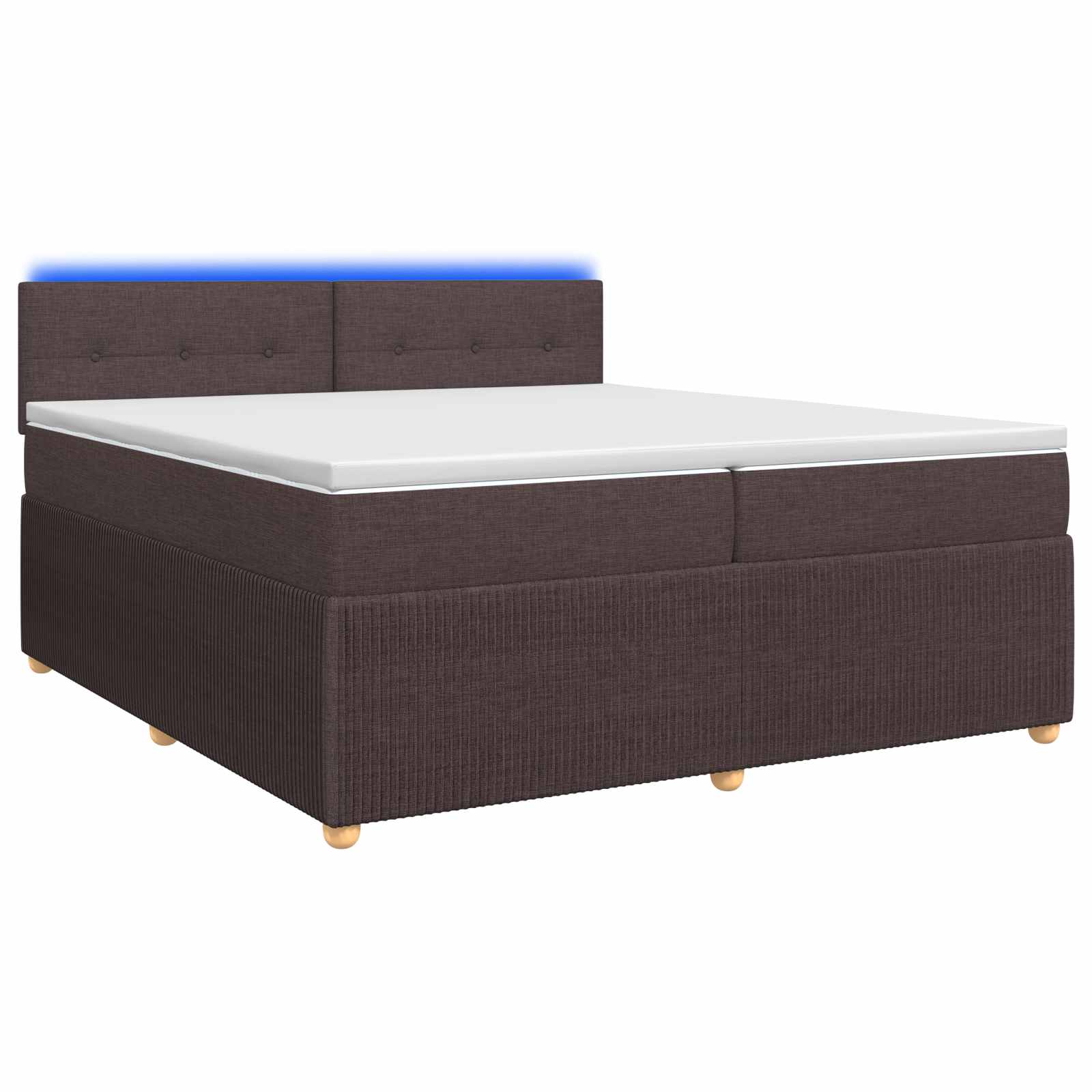Boxspring krevet s madracem Tamno smeđa 200 x 200 cm Tkanina