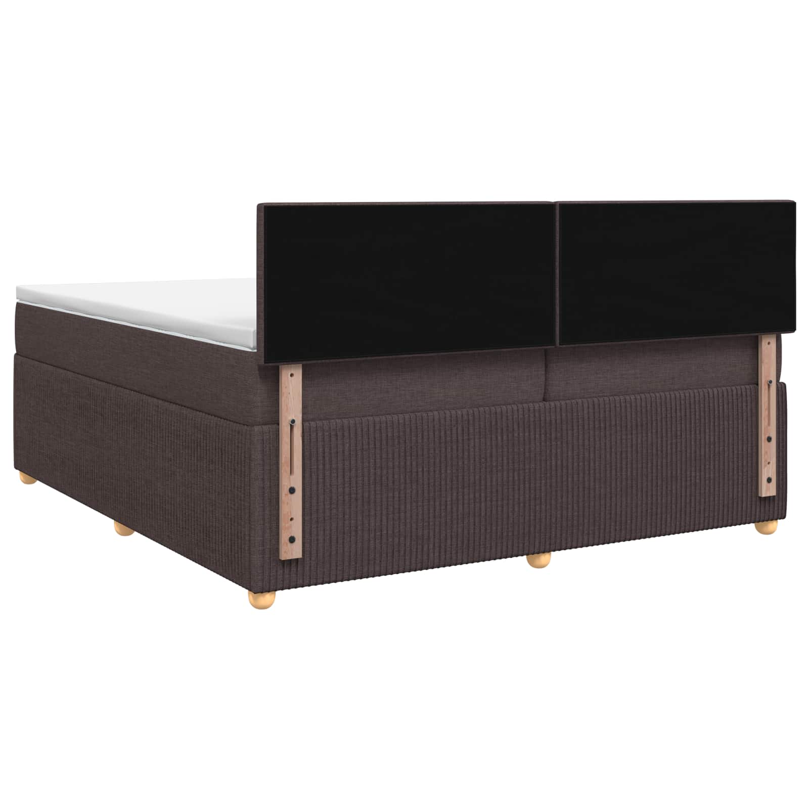 Boxspring krevet s madracem Tamno smeđa 200 x 200 cm Tkanina