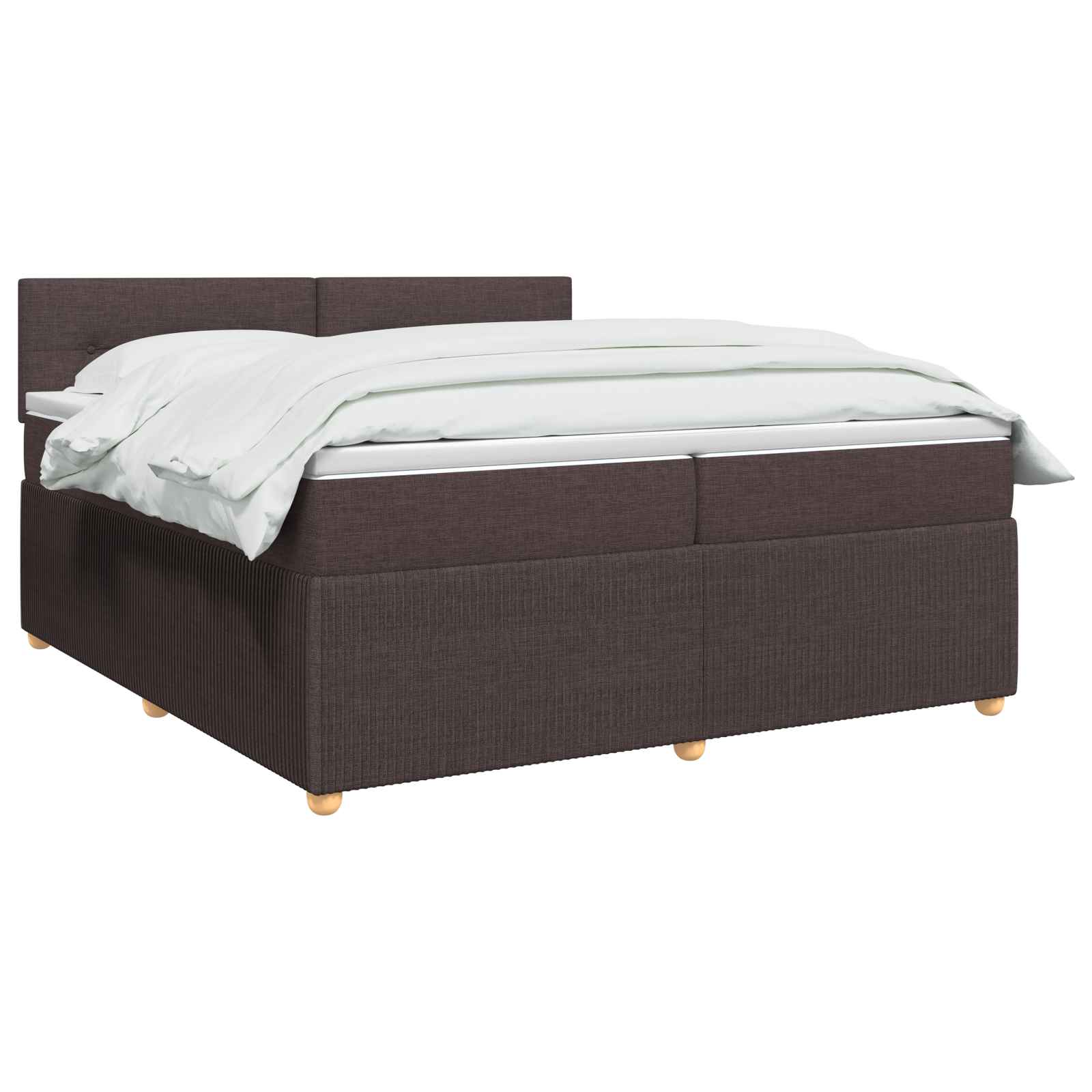 Boxspring krevet s madracem Tamno smeđa 200 x 200 cm Tkanina