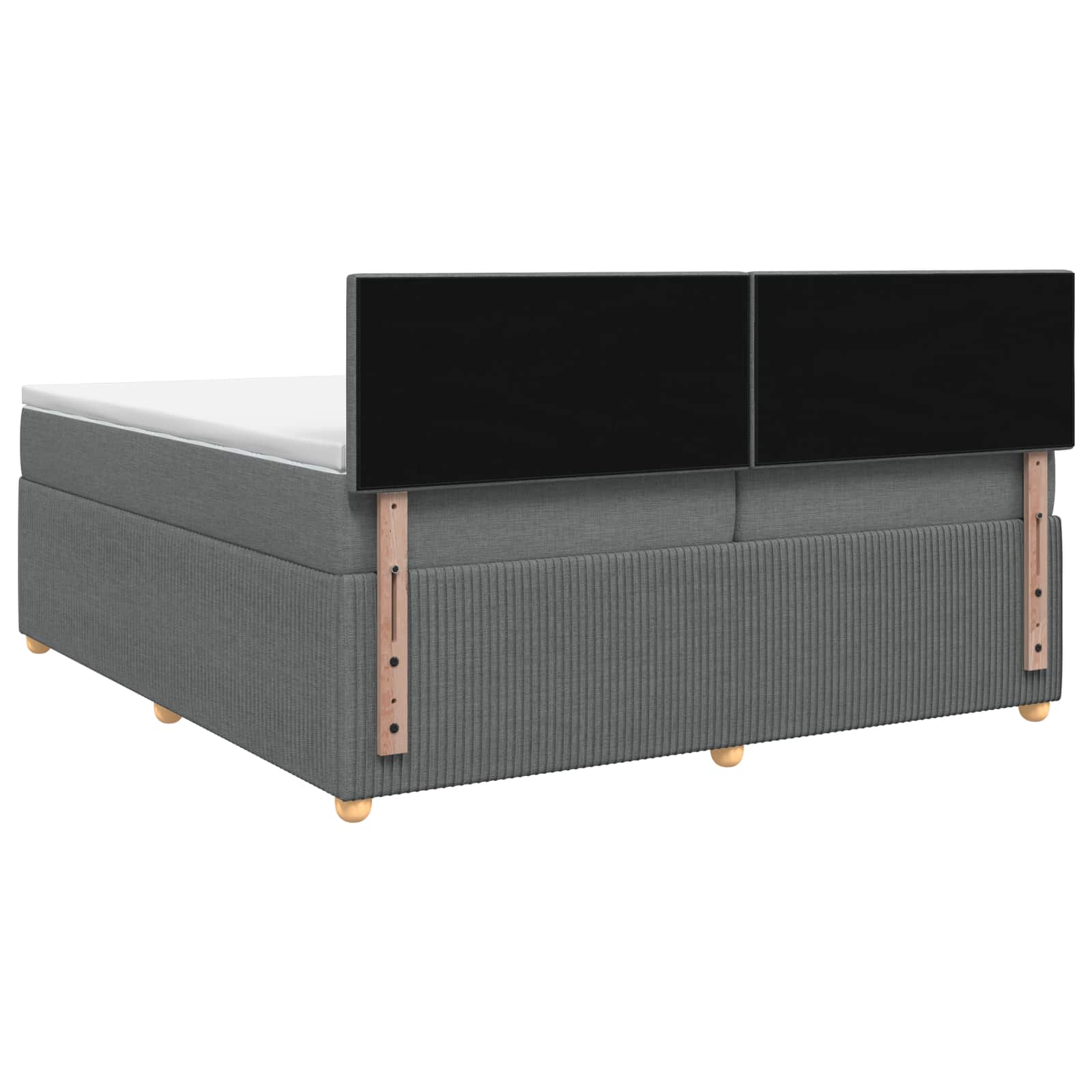 Boxspring krevet s madracem Tamnosiva 200 x 200 cm Tkanina