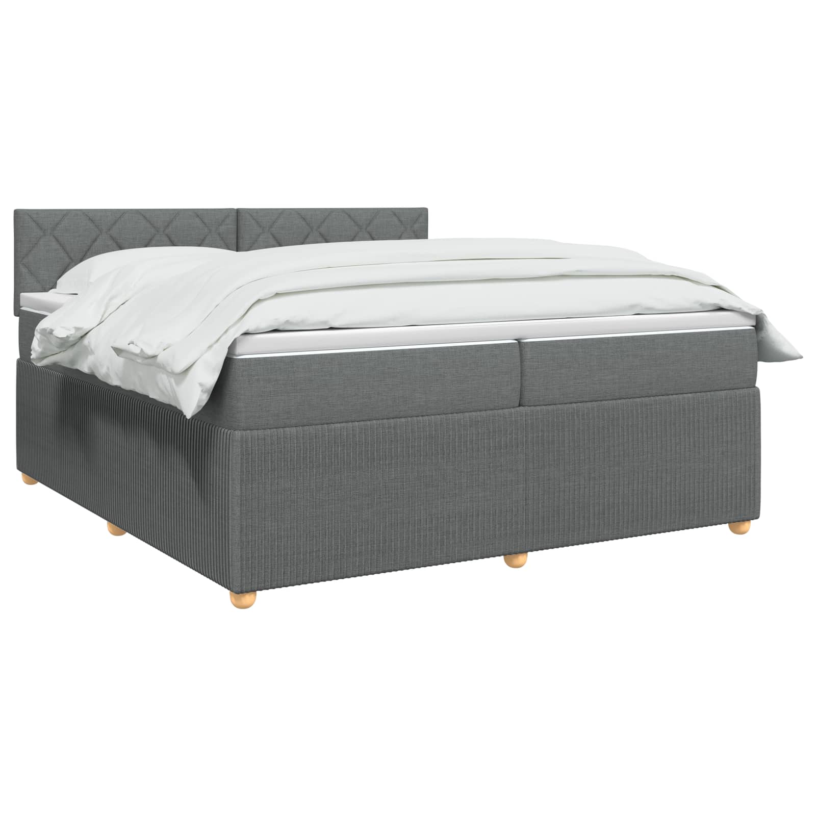 Boxspring krevet s madracem Tamnosiva 200 x 200 cm Tkanina