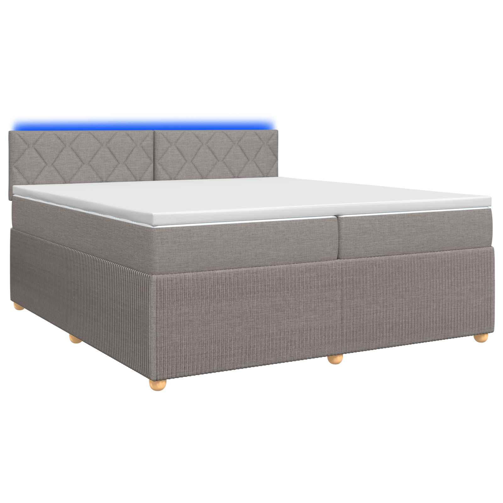 Boxspring krevet s madracem Sivosmeđa 200 x 200 cm Tkanina