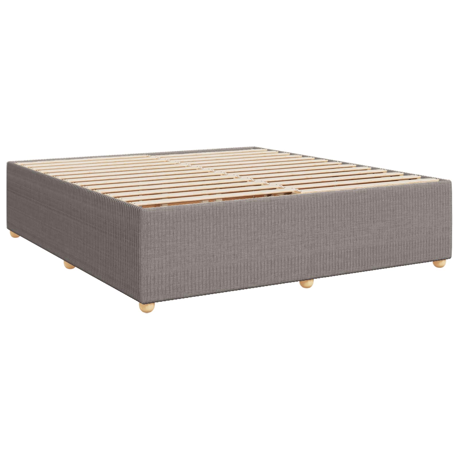 Boxspring krevet s madracem Sivosmeđa 200 x 200 cm Tkanina