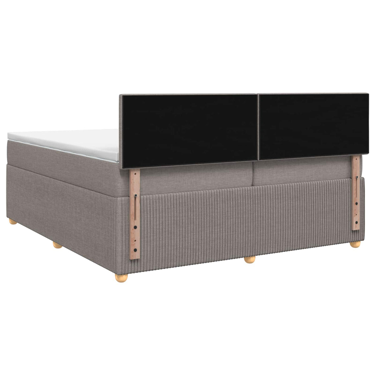 Boxspring krevet s madracem Sivosmeđa 200 x 200 cm Tkanina