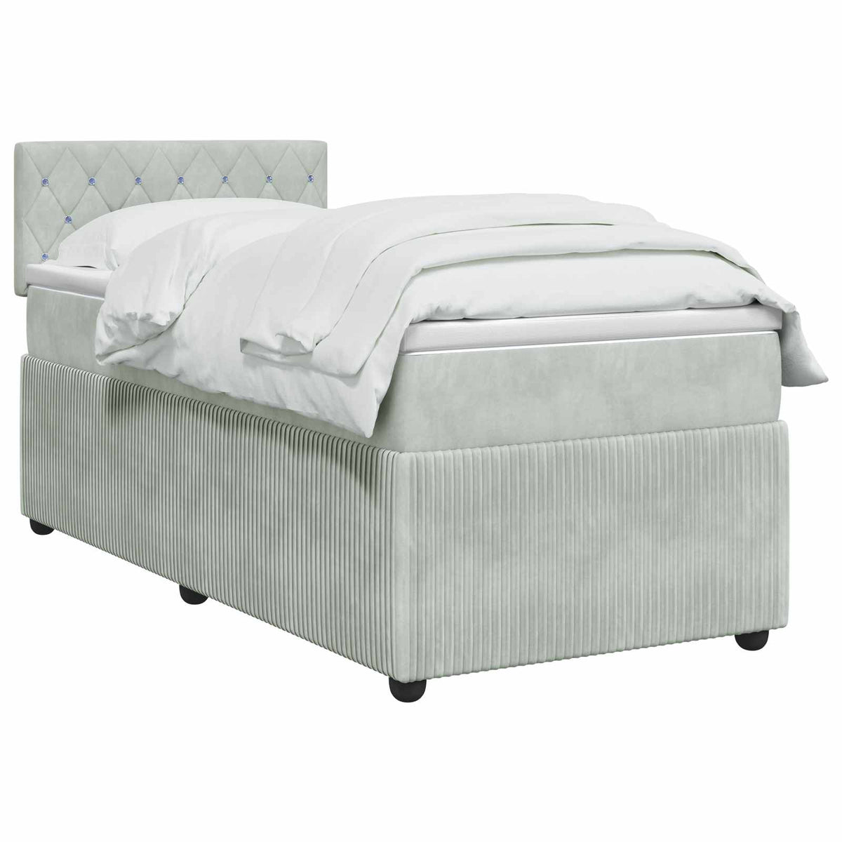 Boxspring krevet s madracem Svjetlosiva 80 x 200 cm Baršun