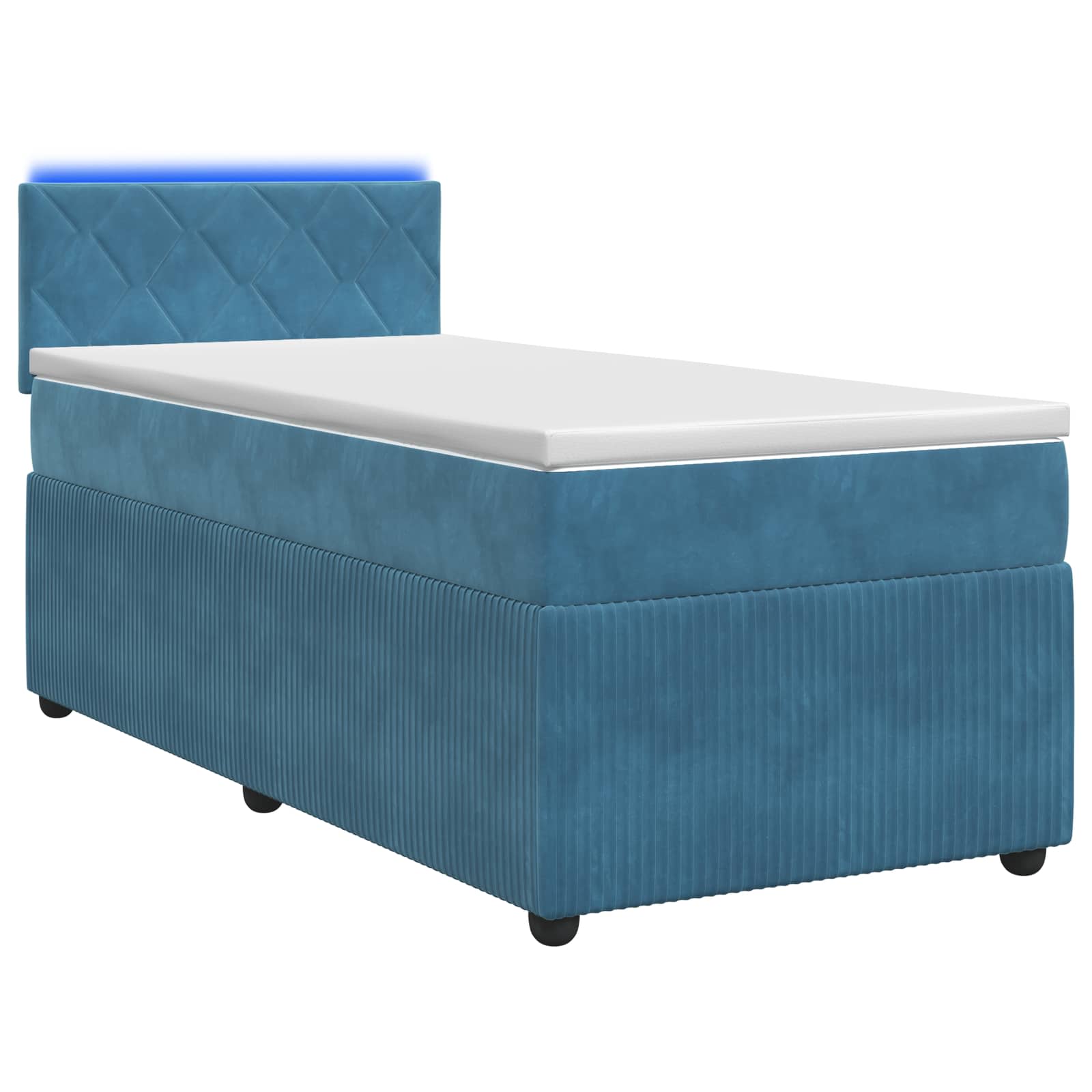 Boxspring krevet s madracem Plava 90 x 190 cm Baršun
