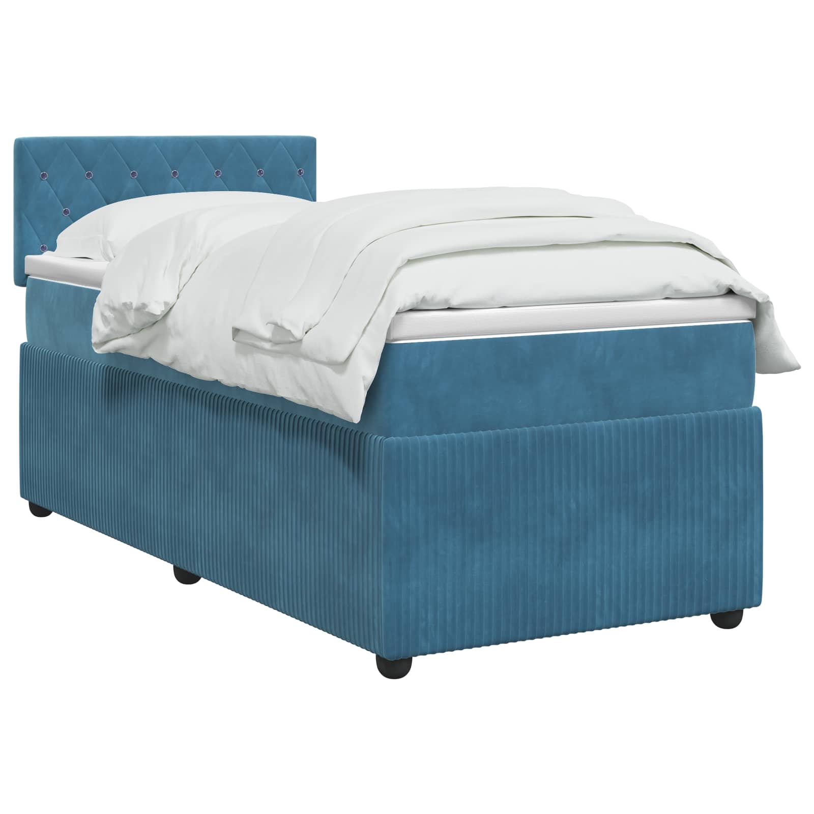 Boxspring krevet s madracem Plava 90 x 200 cm Baršun