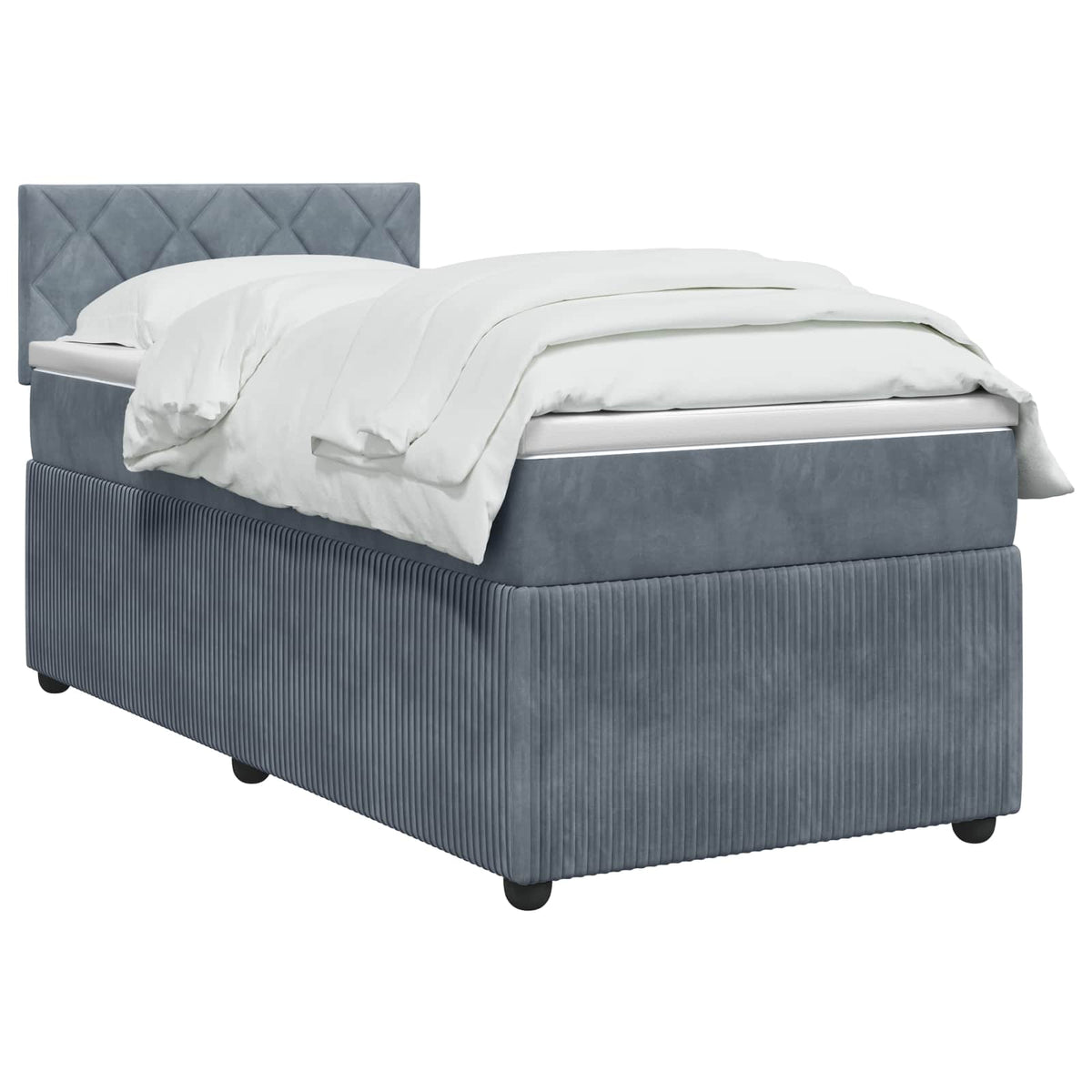 Boxspring krevet s madracem Tamnosiva 90 x 200 cm Baršun