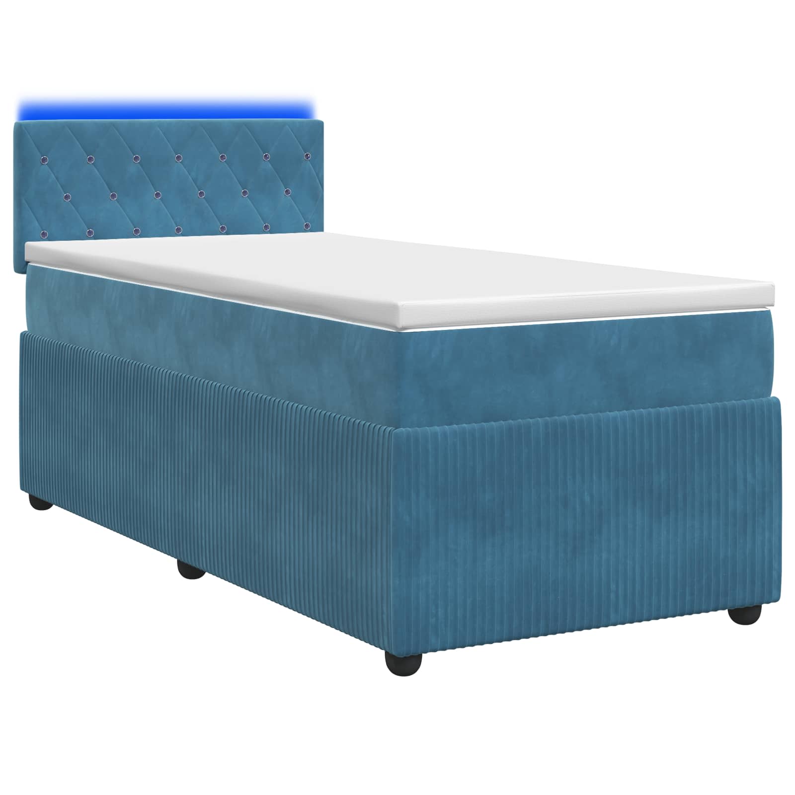 Boxspring krevet s madracem Plava 100 x 200 cm Baršun