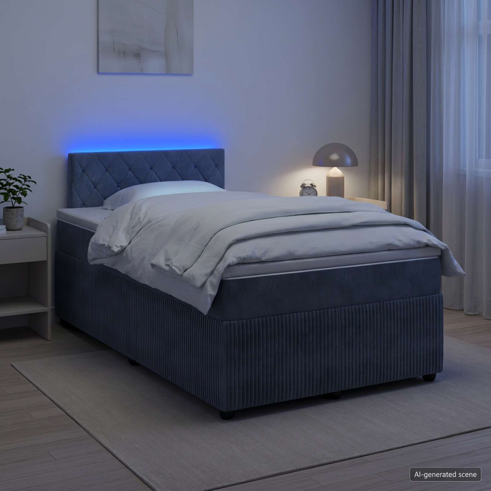 Boxspring krevet s madracem Tamnosiva 120 x 190 cm Baršun