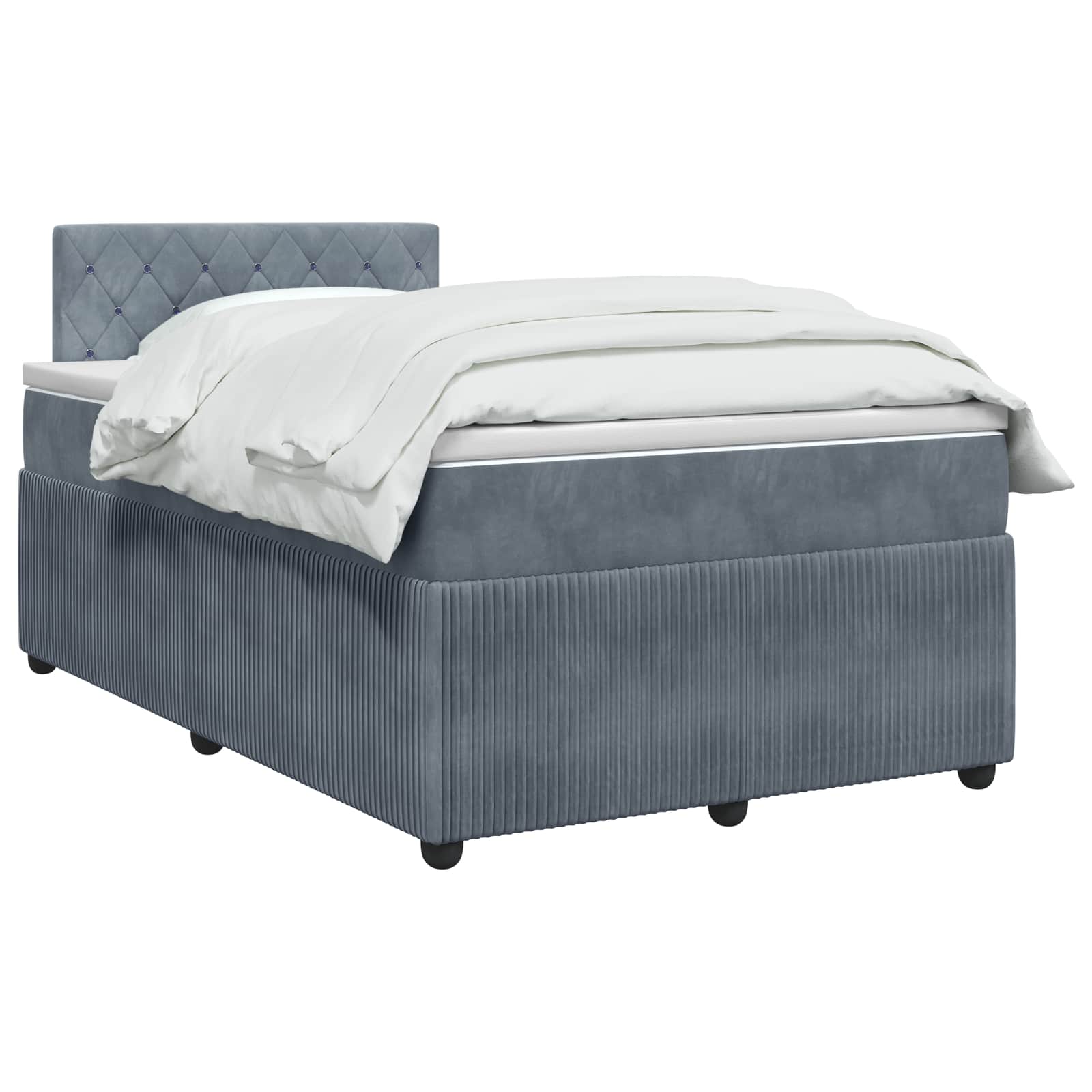 Boxspring krevet s madracem Tamnosiva 120 x 190 cm Baršun