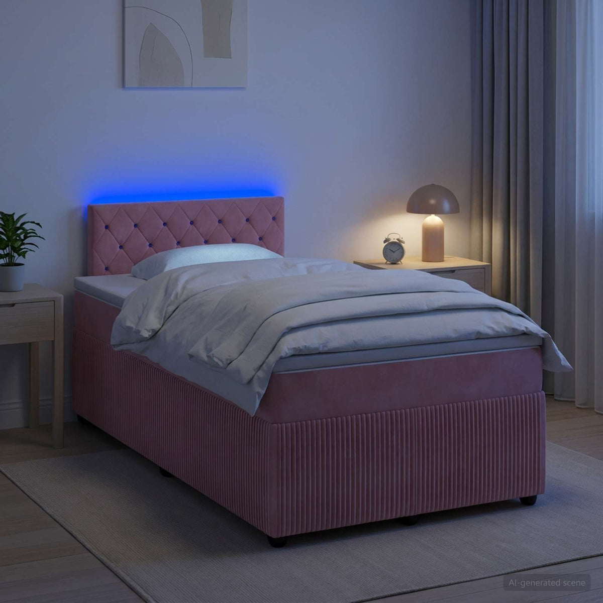 Boxspring krevet s madracem Ružičasta 120 x 190 cm Baršun