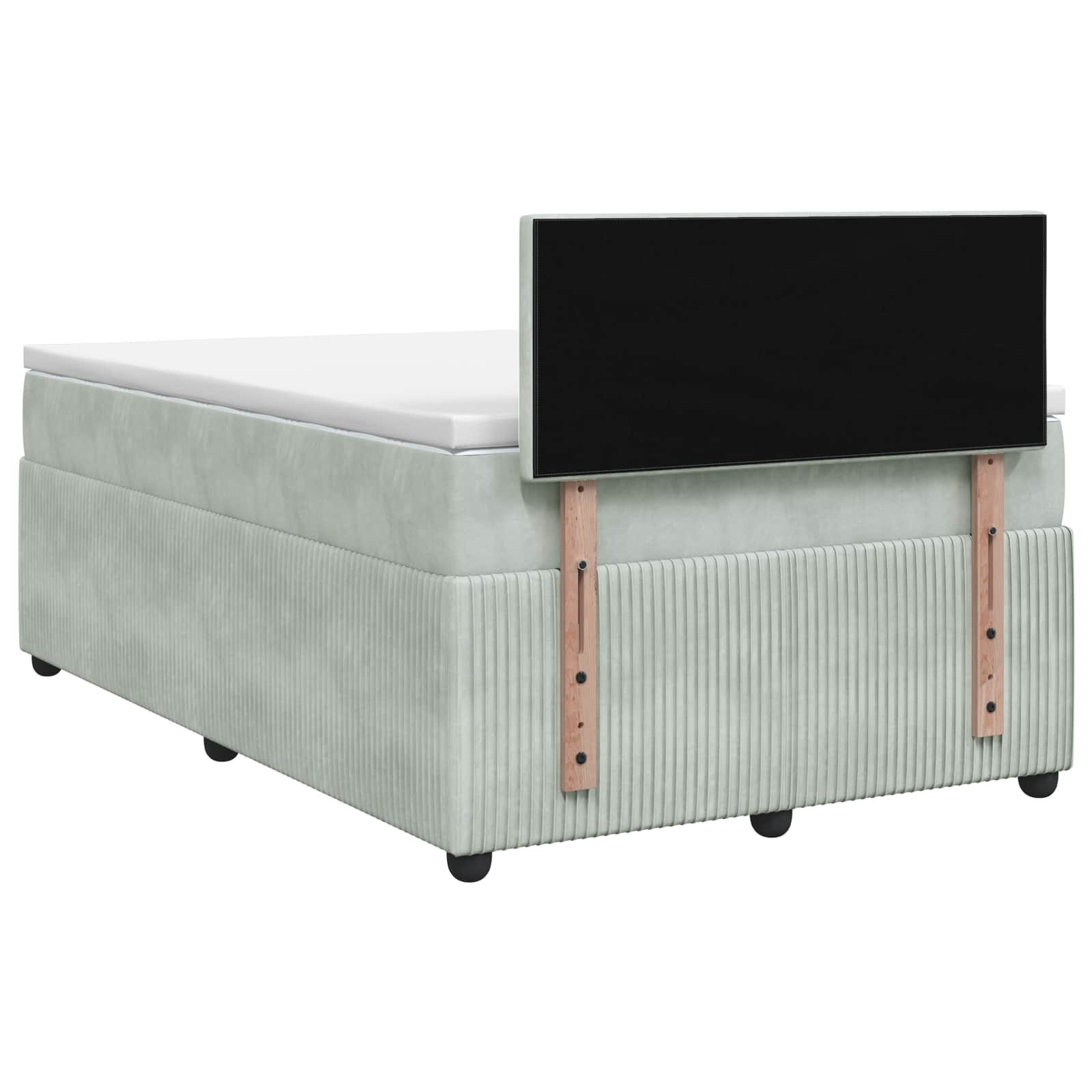 Boxspring krevet s madracem Svjetlosiva 120 x 190 cm Baršun